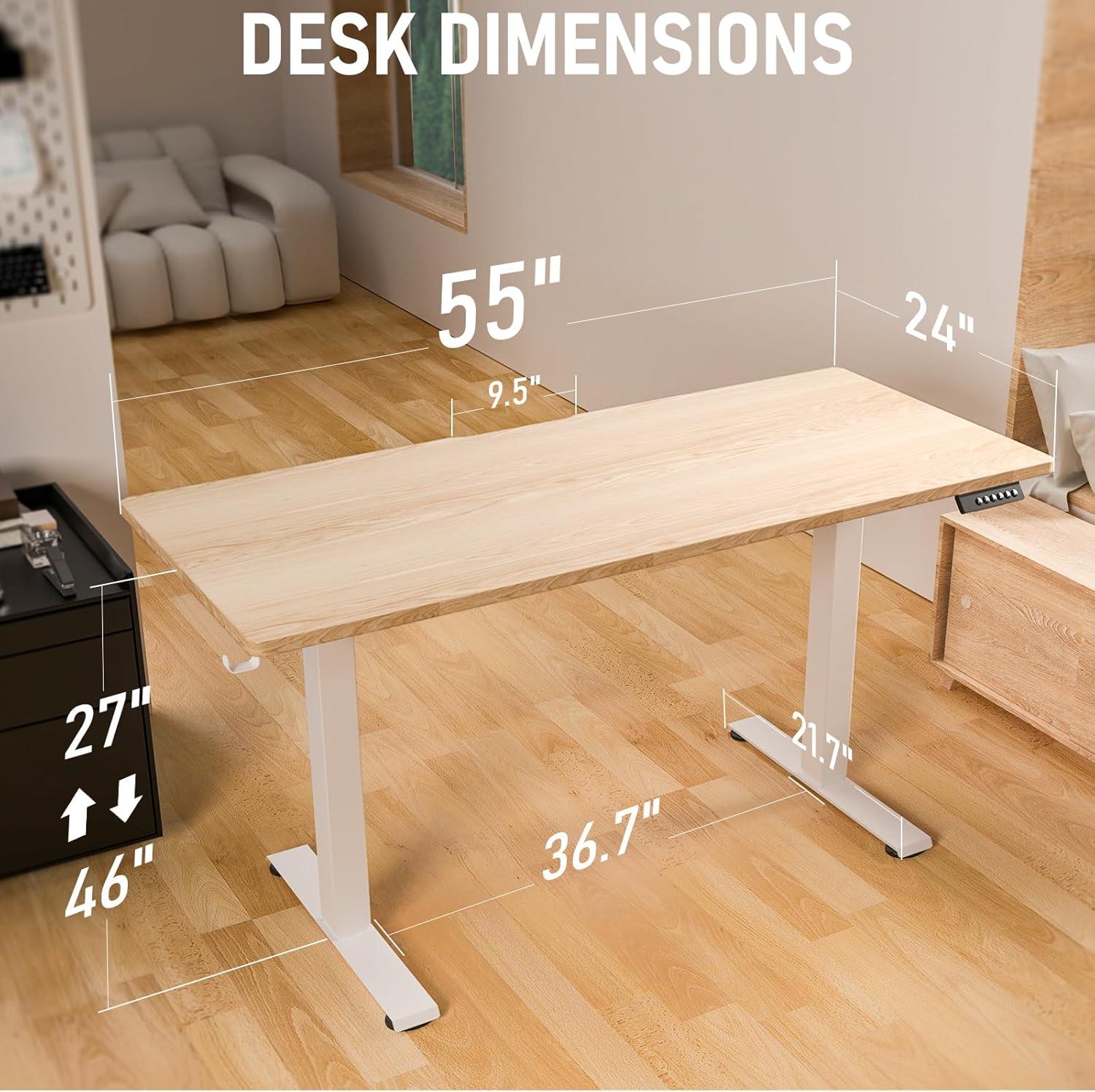 Vivo VIVO 55" x 24" Electric Sit Stand Desk, Height Adjustable Workstation (E155TB series)