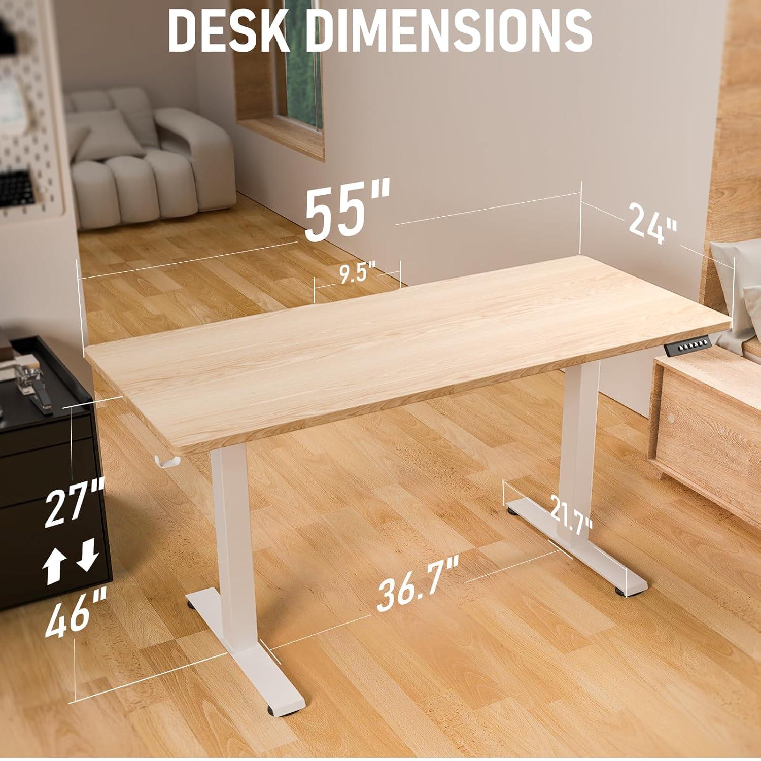 Vivo VIVO 55" x 24" Electric Sit Stand Desk, Height Adjustable Workstation (E155TB series)