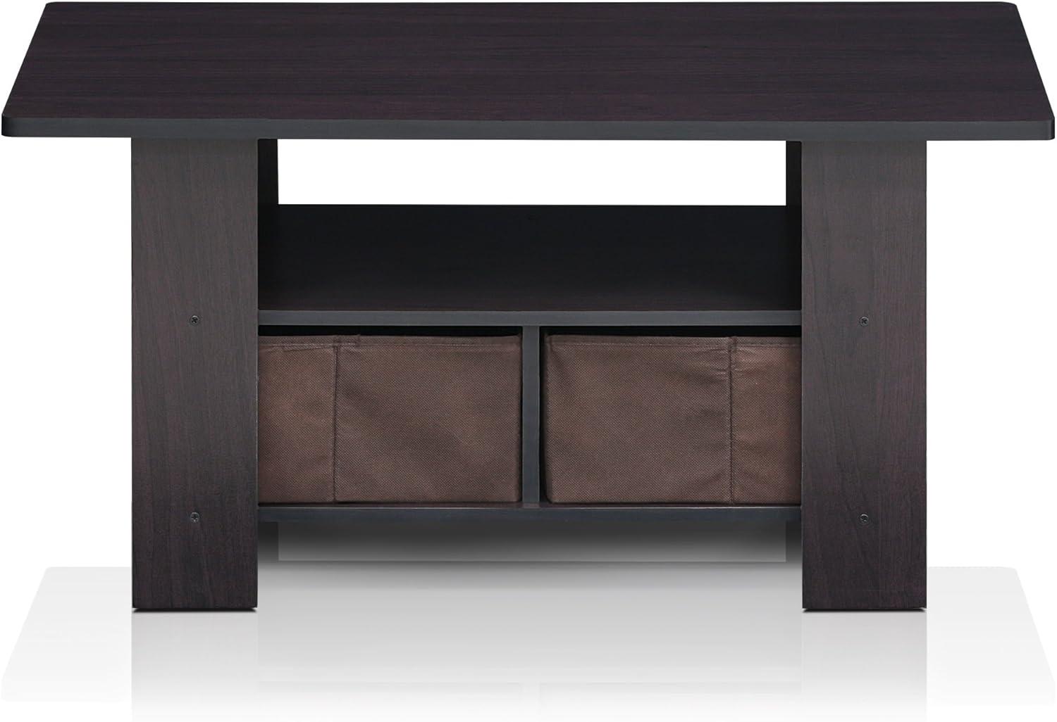 Andrey Dark Walnut Rectangular Coffee Table with Storage Bin