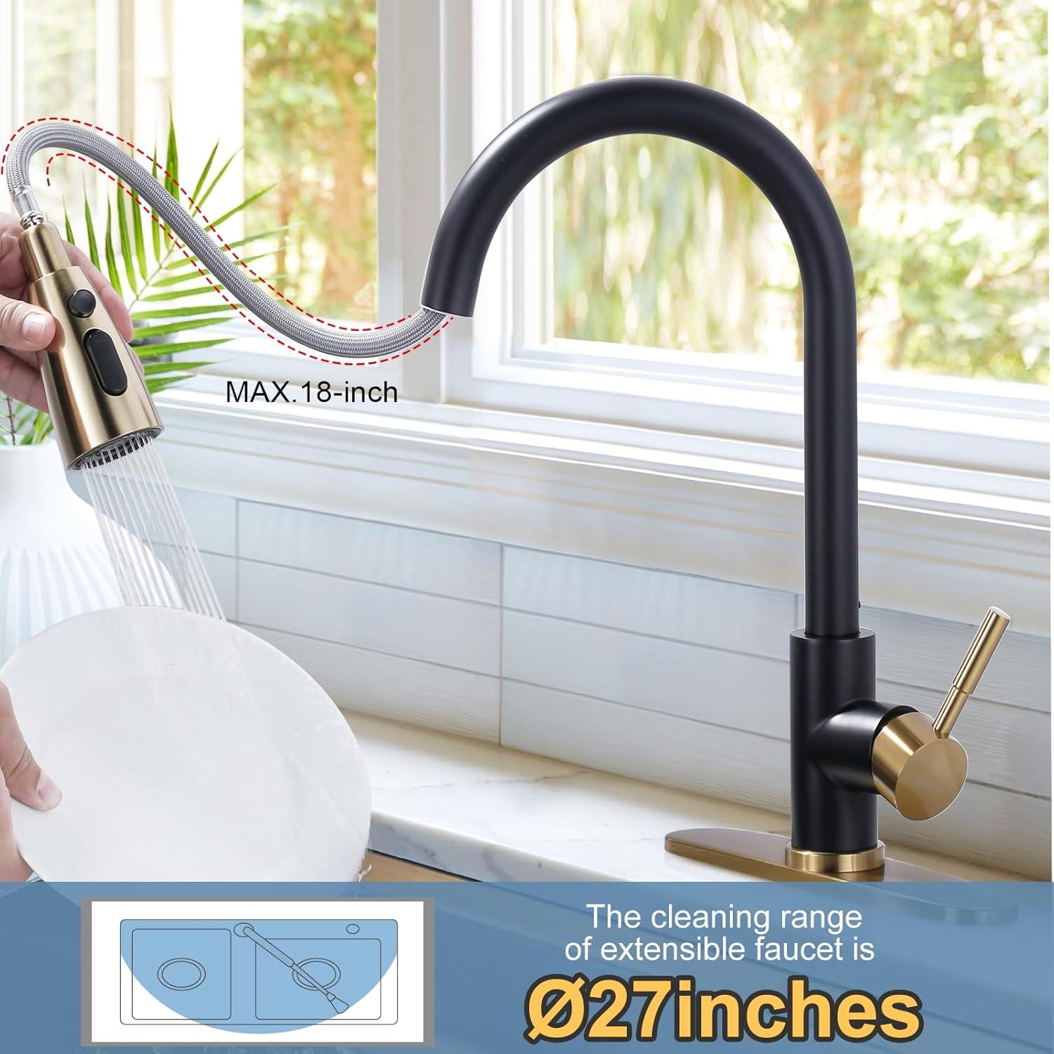 VIBRANTBATH Pull Out Kitchen Faucet