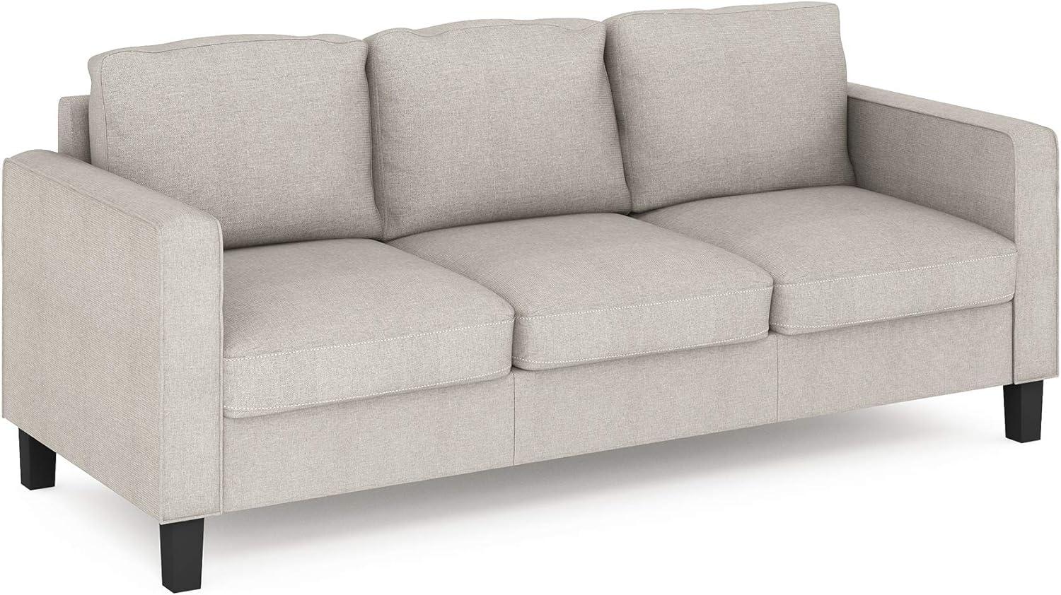 Furinno FS193292FG Bayonne Modern Upholstered 3-Seater Sofa, Fog