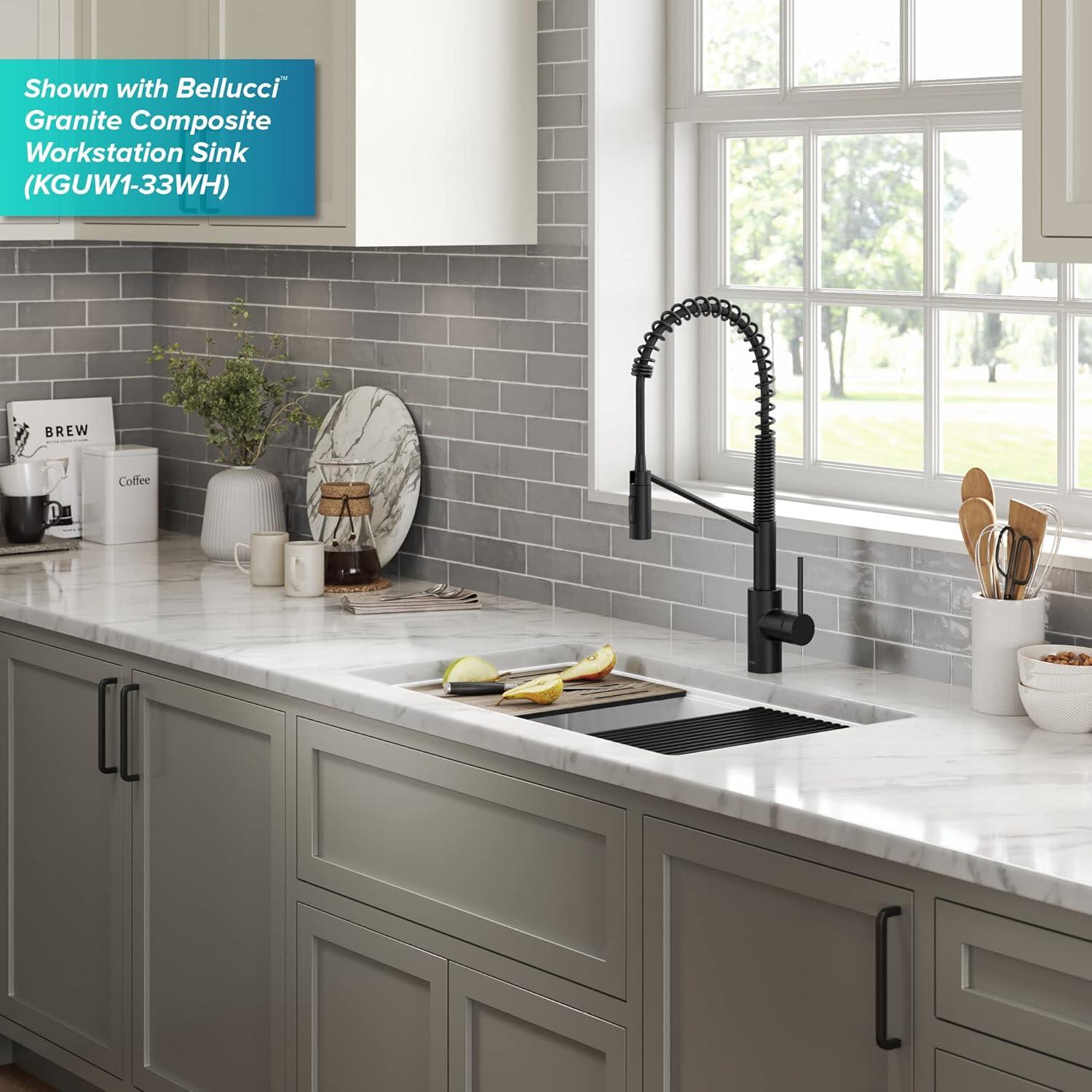 KRAUS Oletto Touchless Sensor Commercial Pull-Down Single Handle Kitchen Faucet with QuickDock Top Mount Assembly