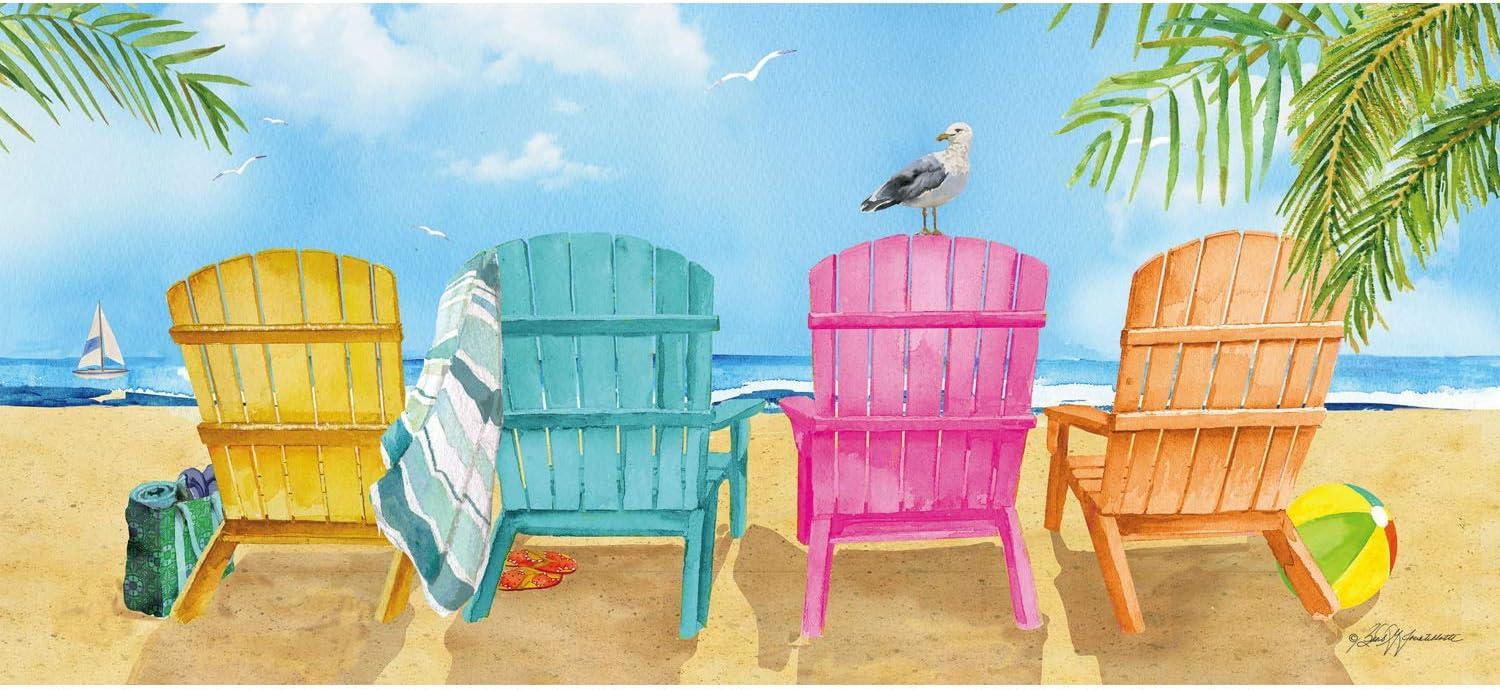 Evergreen Enterprises, Inc Beach Nautical Chairs Sassafras Switch 22 in. x 10 in. Non-Slip Indoor Door Mat