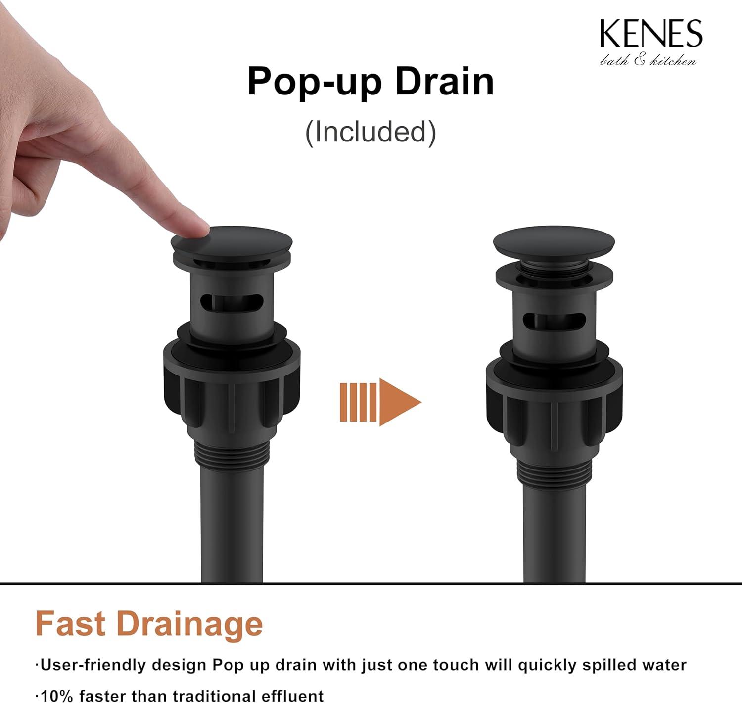 Matte Black Stainless Steel Tall Waterfall Bathroom Faucet