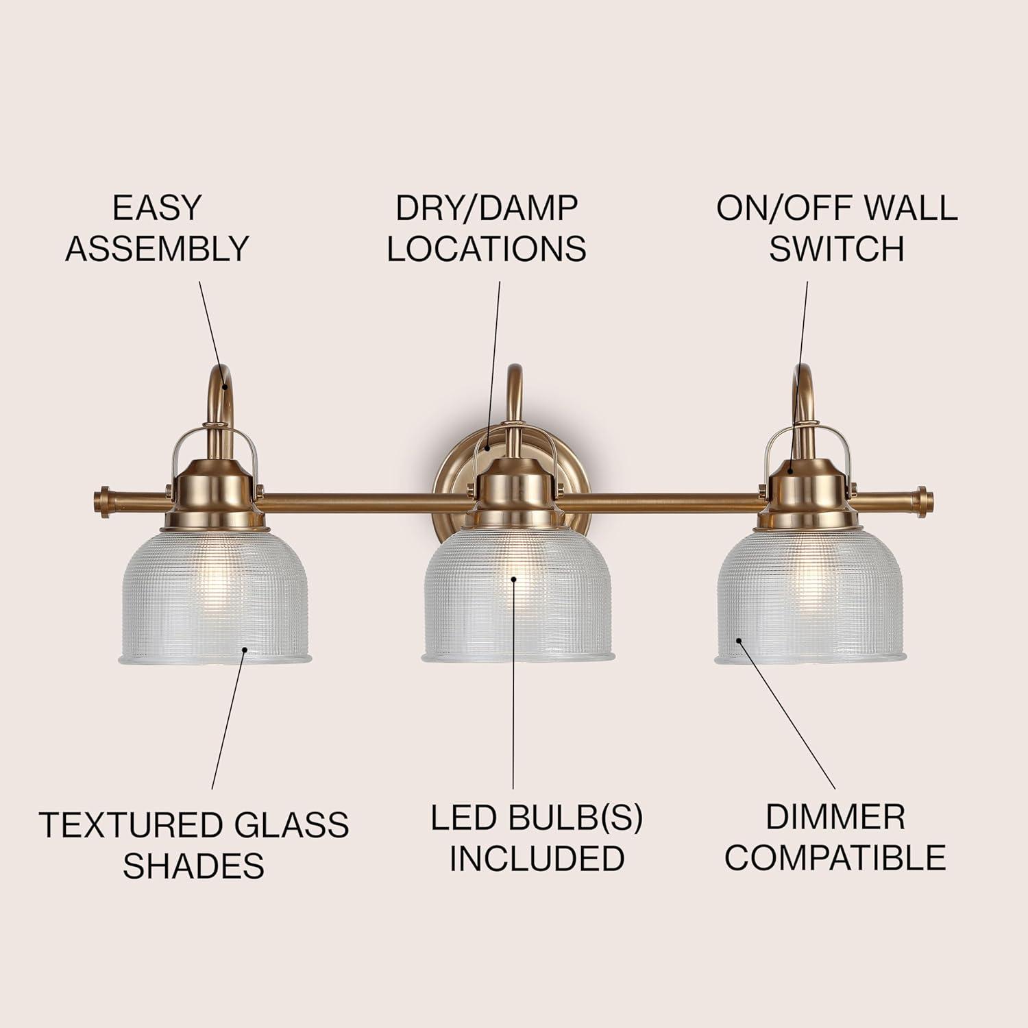 Virginia 25.25" Polished Gold Brass LED Vanity Light