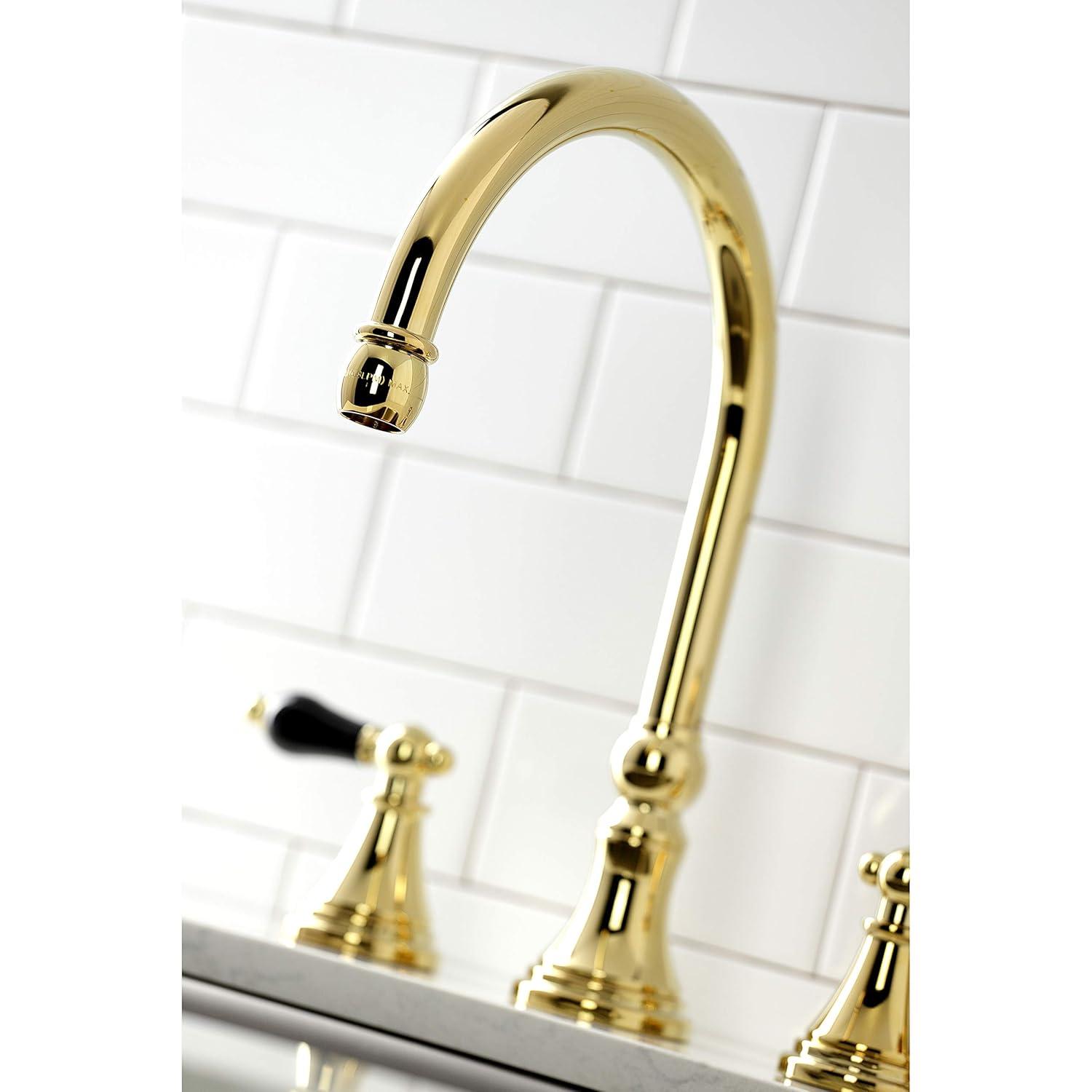 Kingston Brass Kingston Brass Duchess Double-Handle 4-Hole Widespread Kitchen Faucet with Brass Sprayer KS2792PKLBS