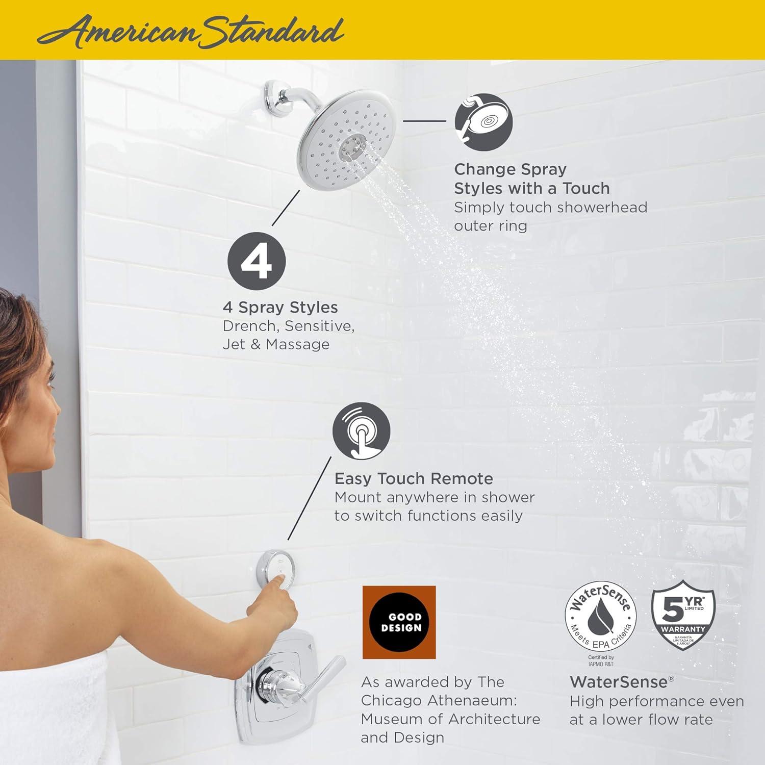 Chrome Multi-Function Wall Mounted Shower Head with Remote