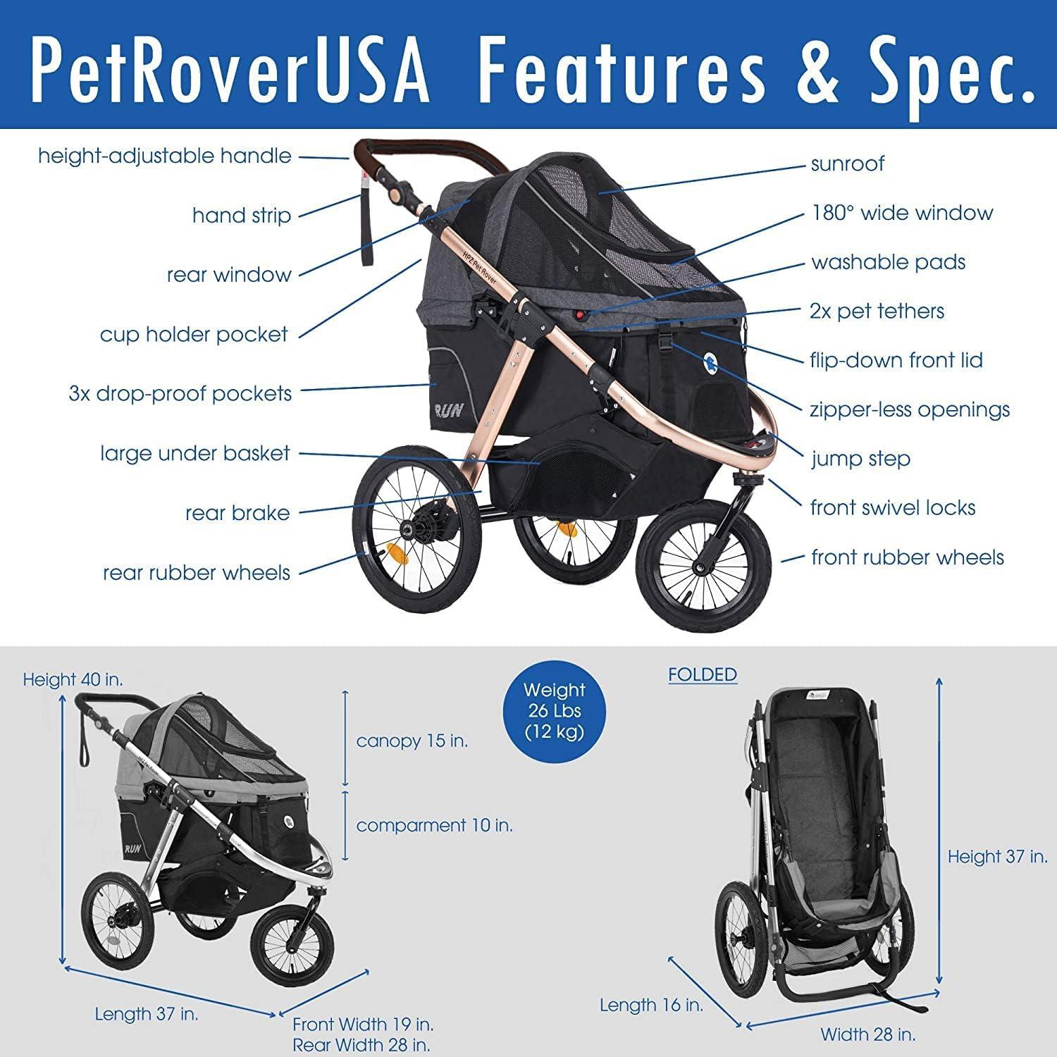 HPZ Pet Rover Run Foldable Pet Jogger Stroller