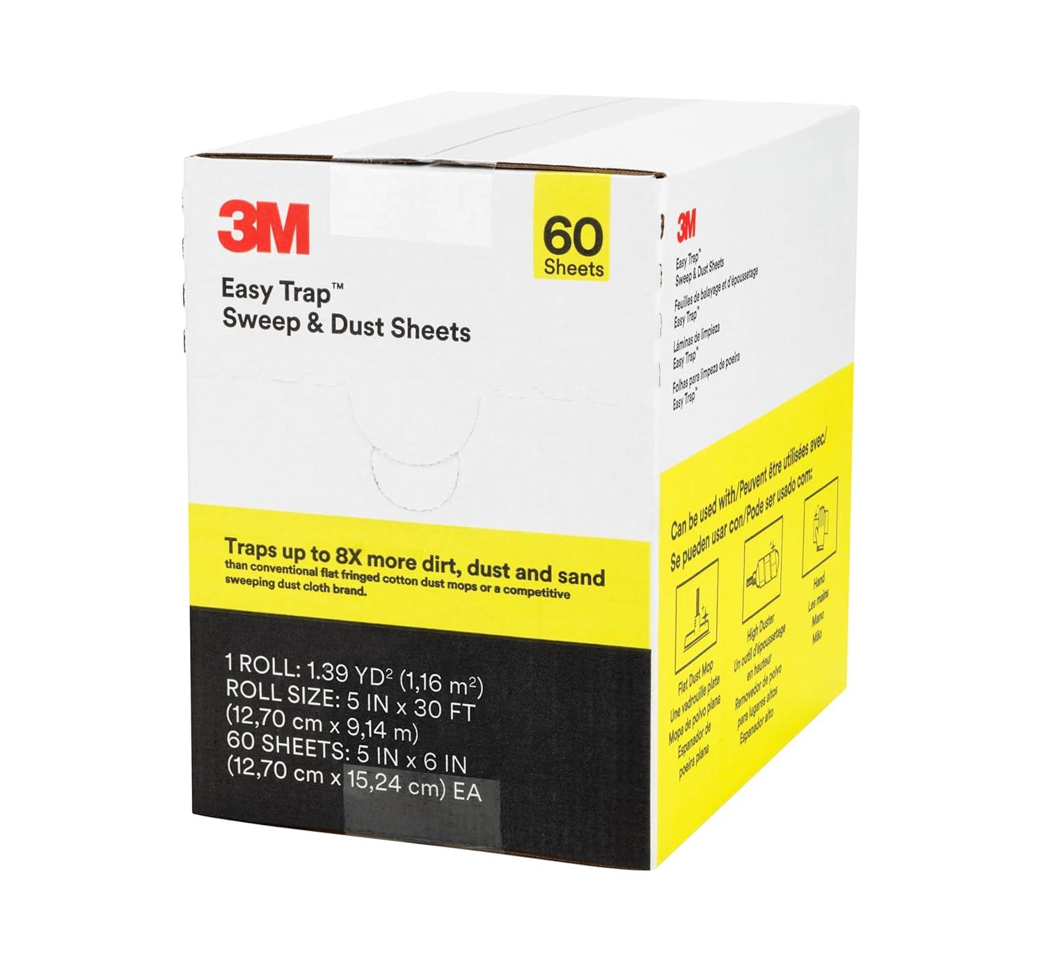 3M Easy Trap Disposable Sweep & Dust Sheets, 5" x 6", 250 Sheets/Roll