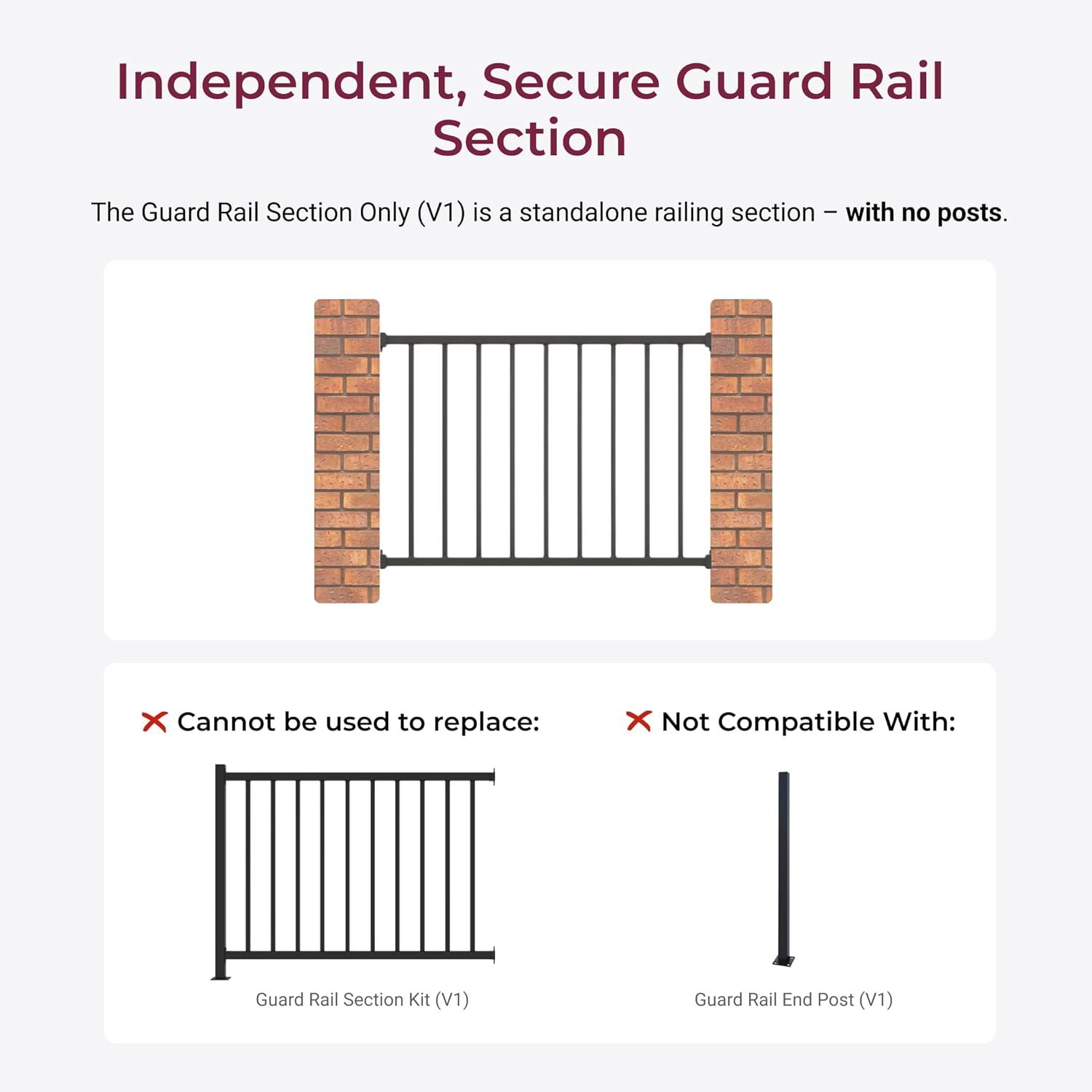 CR Home Metal Railing For Deck, Metal Guard Rail Kit With Balusters For Deck Railing 32 Inch, Wrought Iron Deck Railing Kit And Porch Railing Ideal For Residential And Commercial Use, 6ft Wide