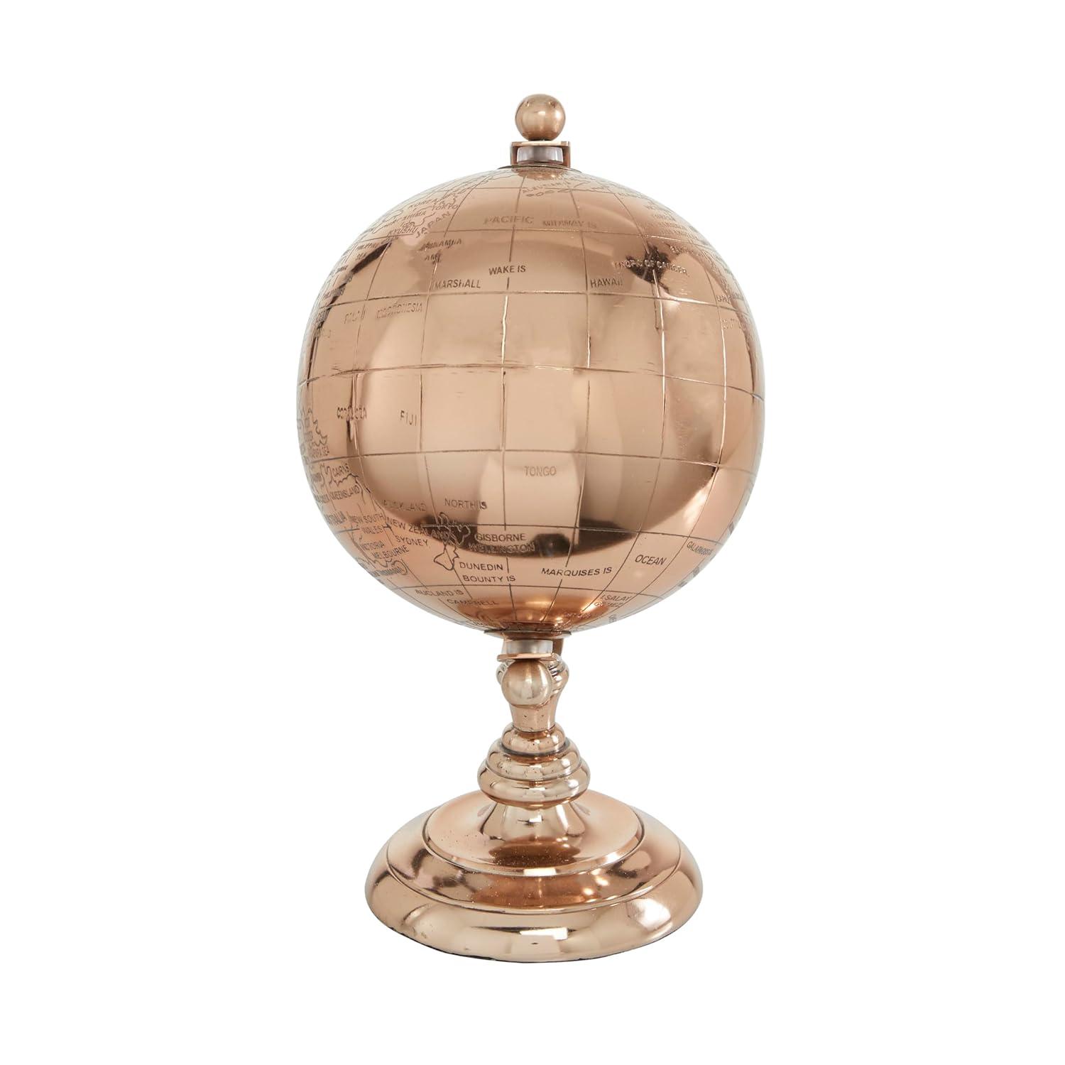 Novogratz Aluminum Metal Educational/Geographic Earth Rose Gold Globe