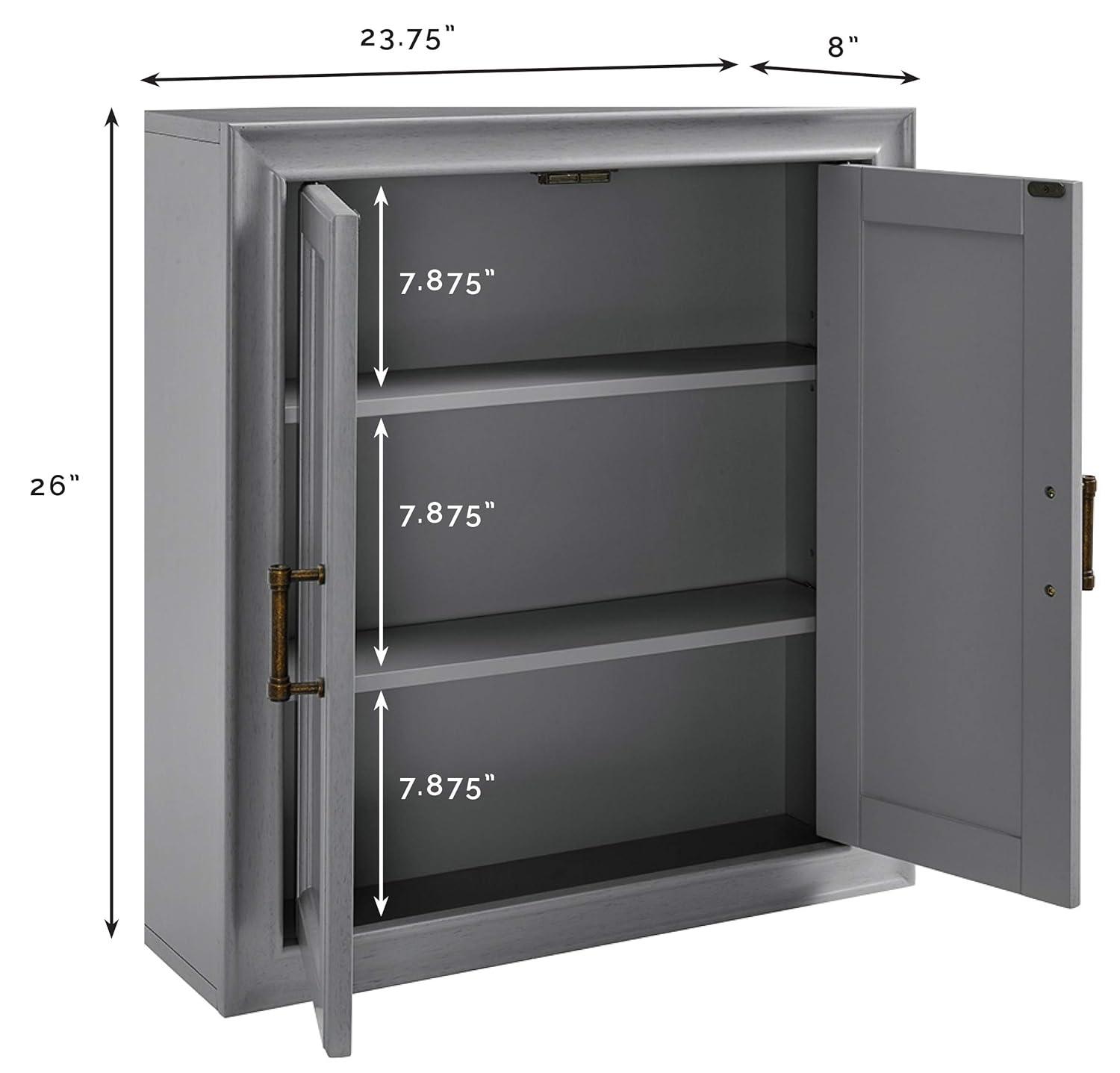 Tara Wall Decorative Wall Cabinet Gray - Crosley