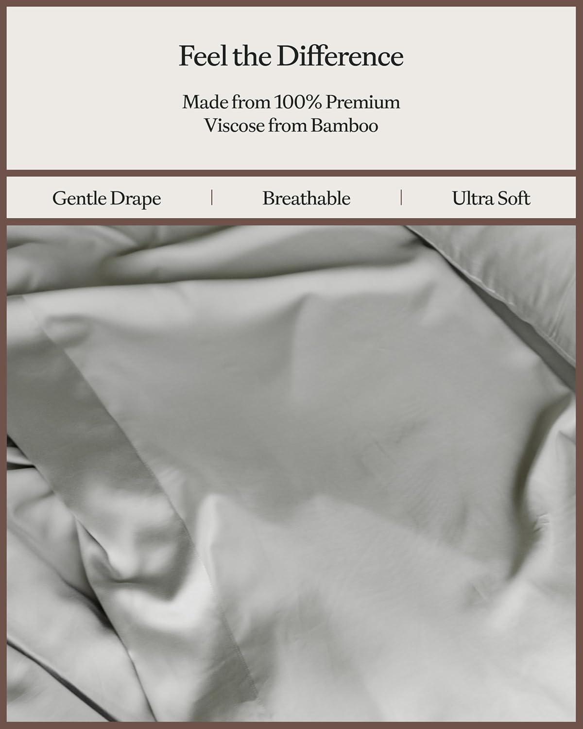Light Grey Queen Bamboo Cotton Sheet Set