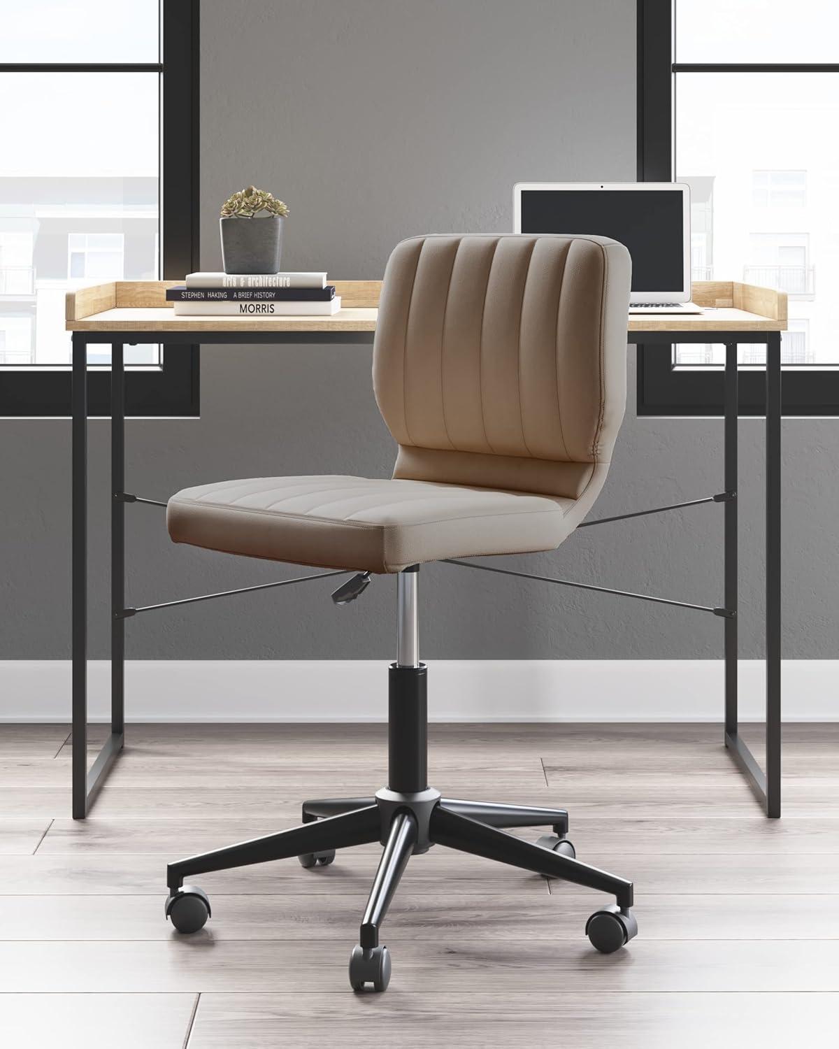 Centiar Pub Height Barstool White: Vintage Faux Leather, Metal Base - Signature Design by Ashley