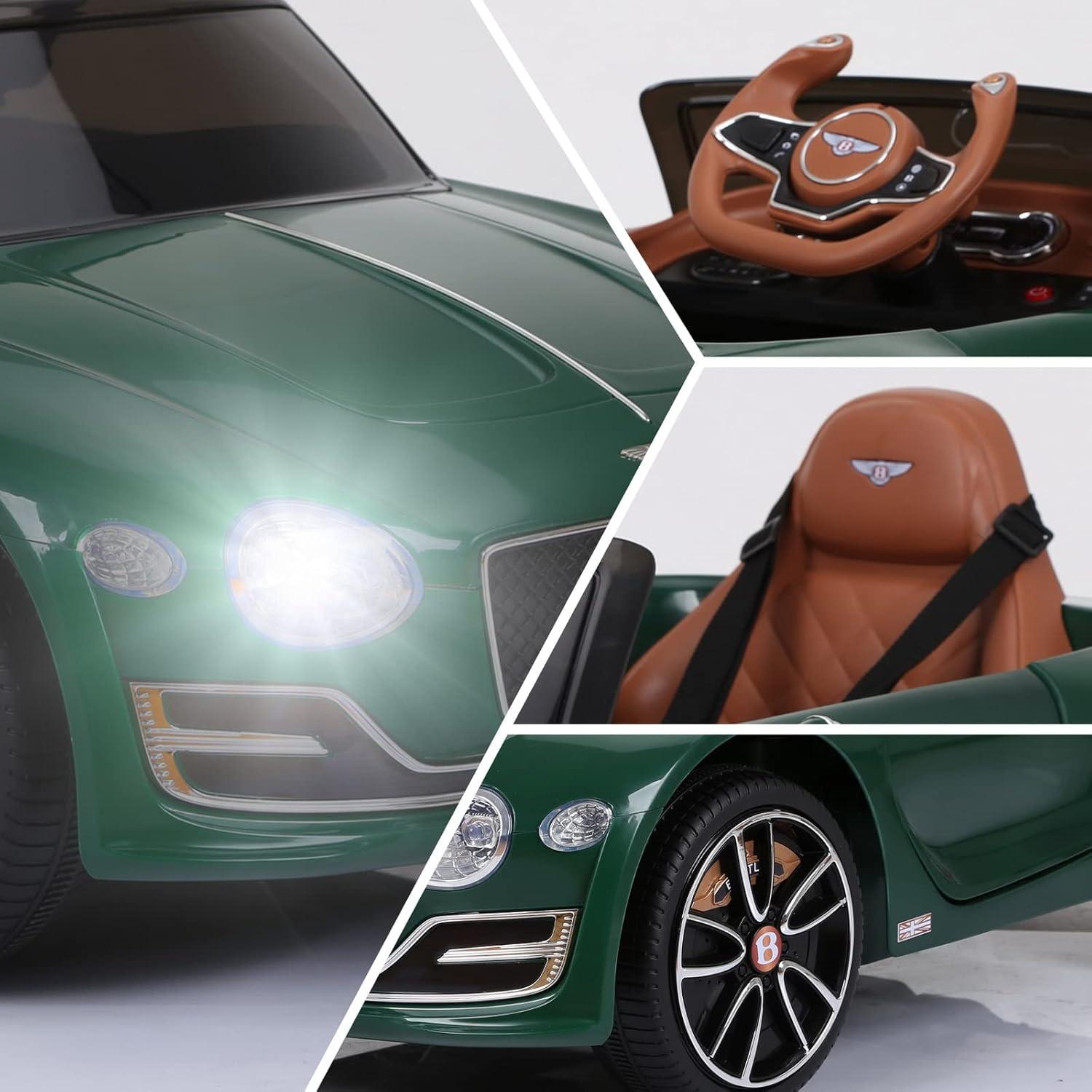 Kids Bentley Style GT Coupe EXP12 12V Battery Ride On Car Electric 2.4G Remote Control Green
