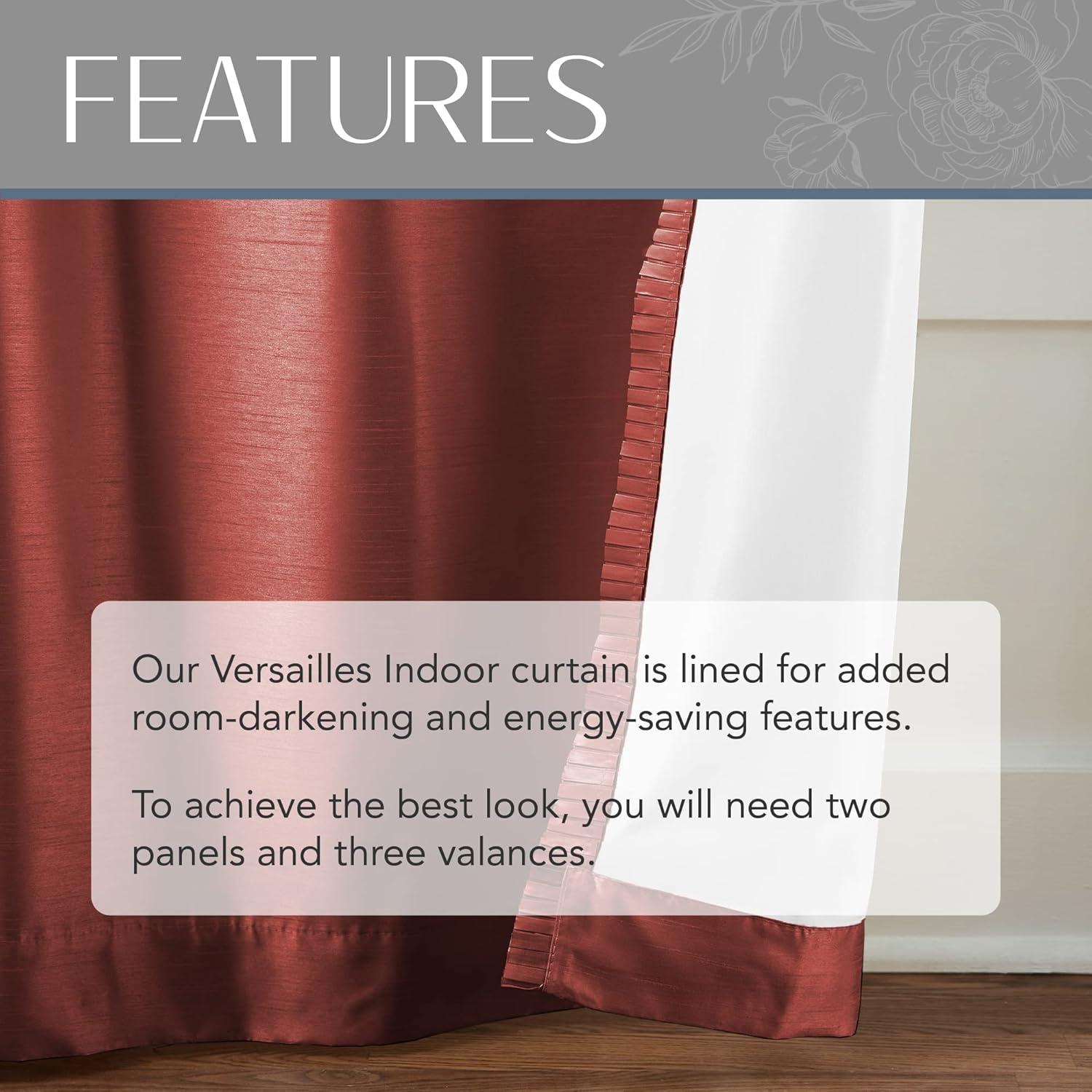 Elrene Versailles Faux Silk Room Darkening Single Window Curtain Panel - Elrene Home Fashions