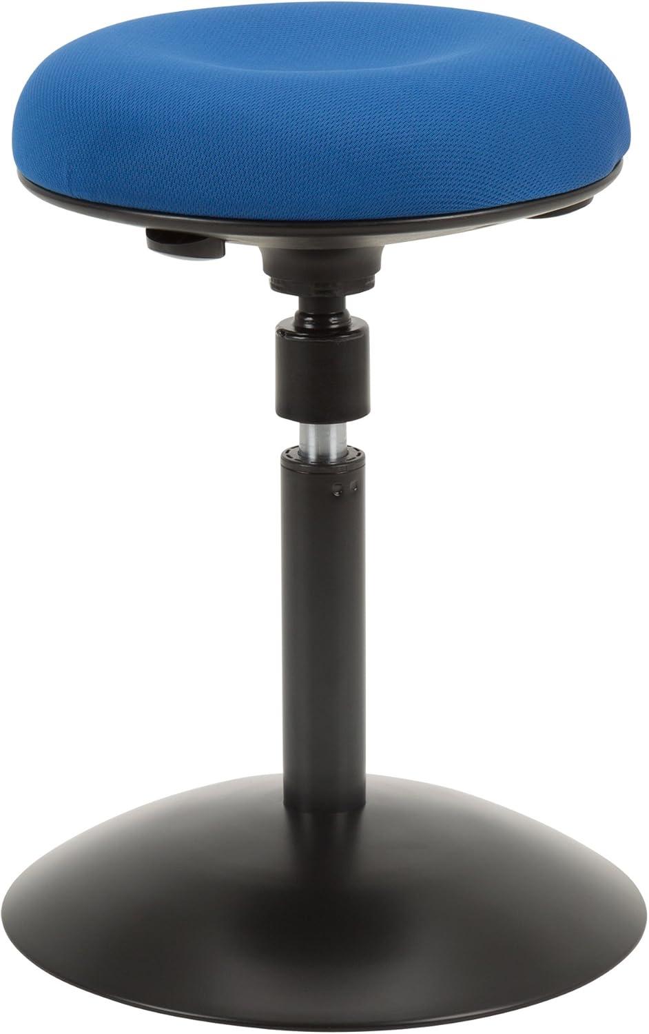 Blue Adjustable Height Iron Active Stool with Pivot Seat