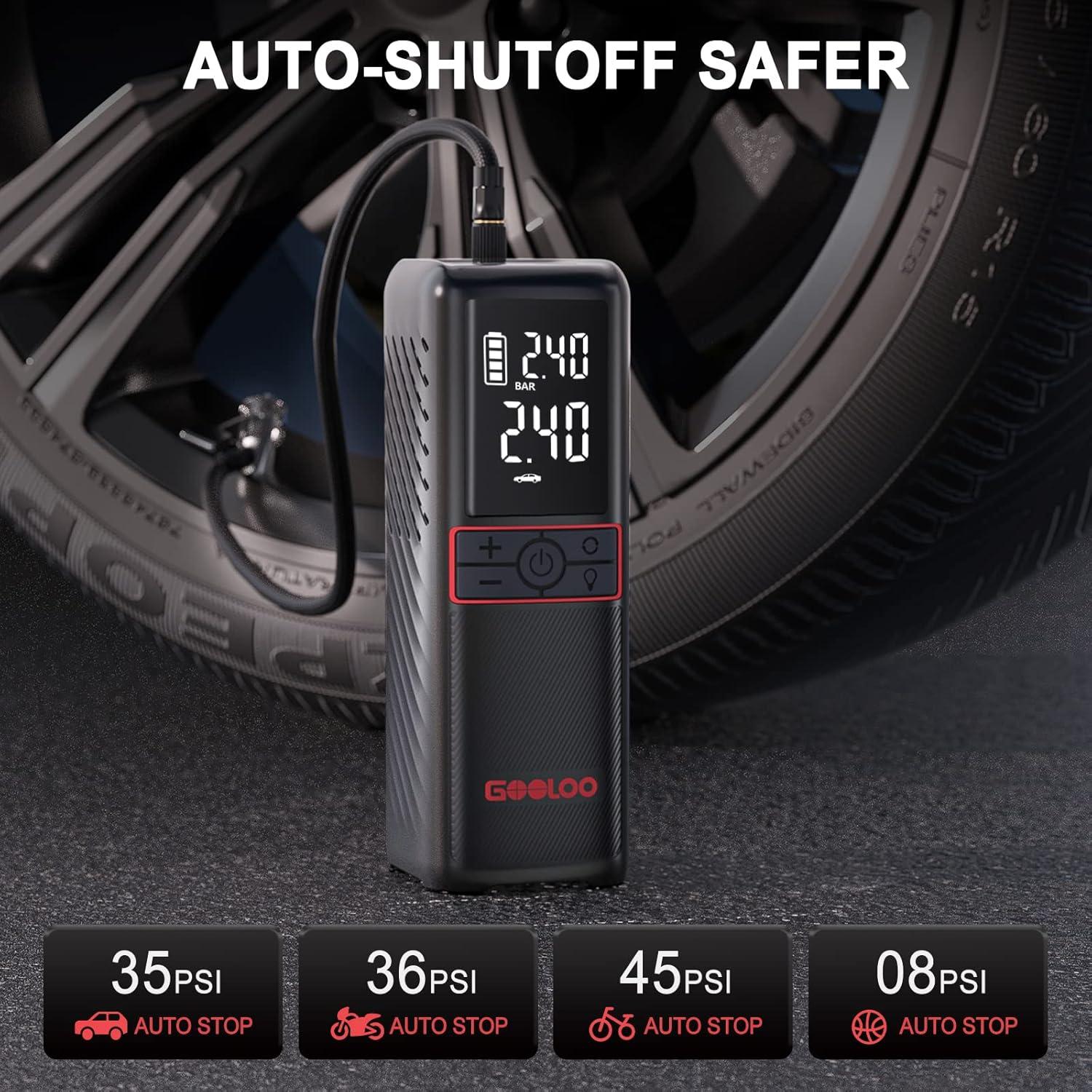 Black Cordless Electric Air Compressor with LED Display