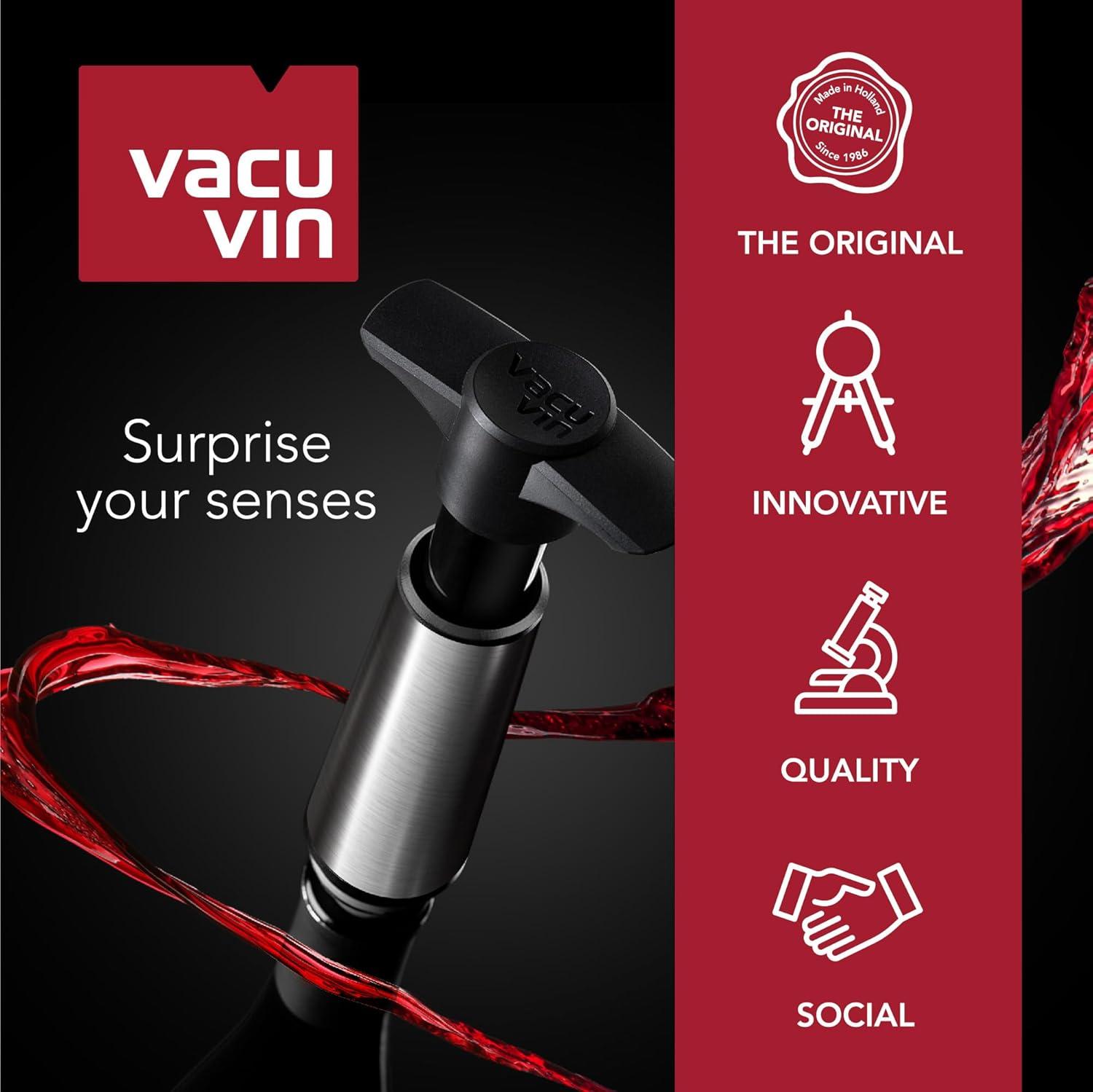 Vacu Vin Set of 5 Air Deluxe Wine Set Black