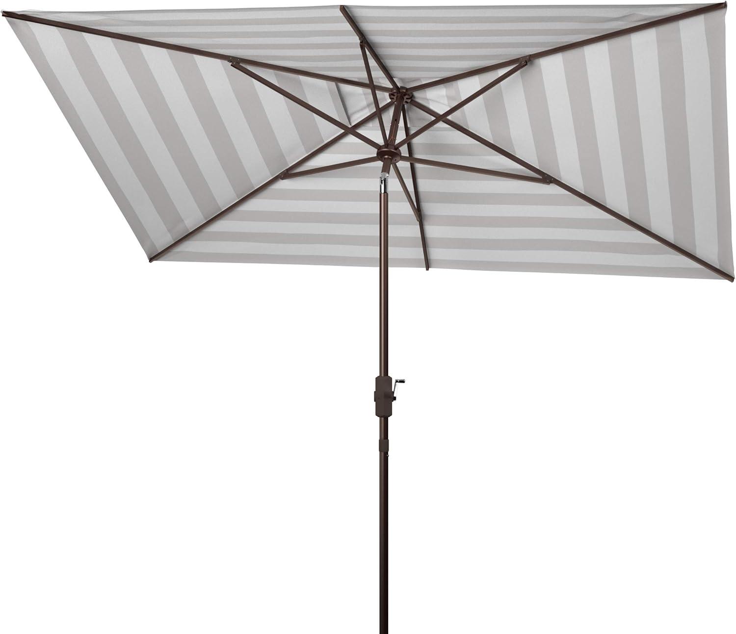 Iris Fashion Line 6.5 X 10 Ft Rectangle Umbrella - PAT8304 - Grey/White - Safavieh