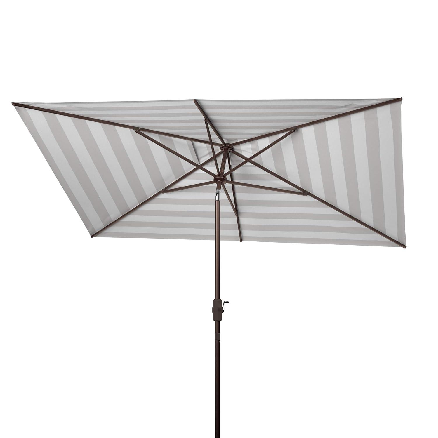 Iris Fashion Line 6.5 X 10 Ft Rectangle Umbrella - PAT8304 - Grey/White - Safavieh