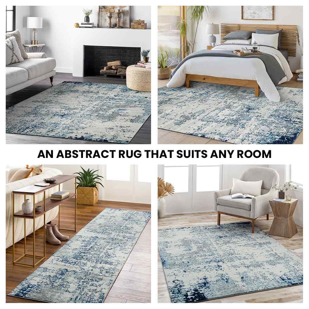 Livabliss Sunderland Modern Abstract Area Rug,5'3" x 7'3",Blue