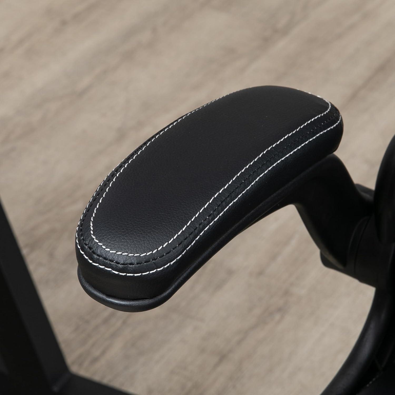 Vinsetto Ergonomic Gaming Chair, Racing Style Computer Chair, Executive Home Office Desk Chair with Faux PU Leather, Tilt, Swivel Wheels, Black / Gray