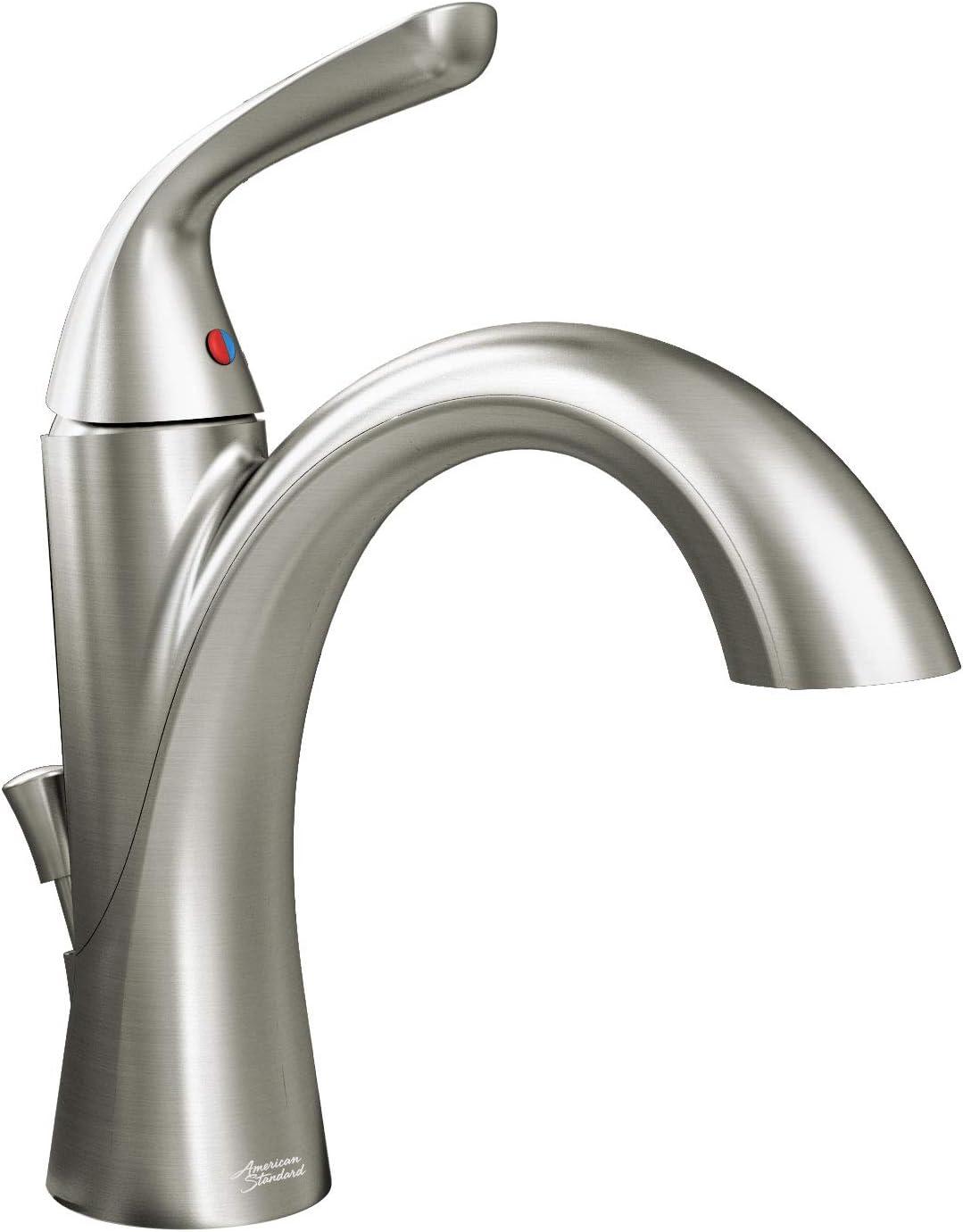 Fluent Elegant Satin Nickel Single Hole High-Arc Bathroom Faucet