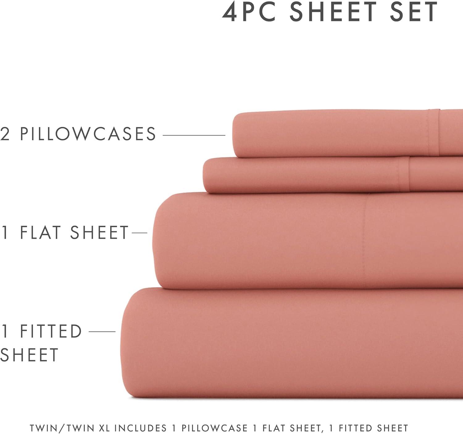 Simply Soft Brushed Microfiber Solid 6 Piece Sheet Set