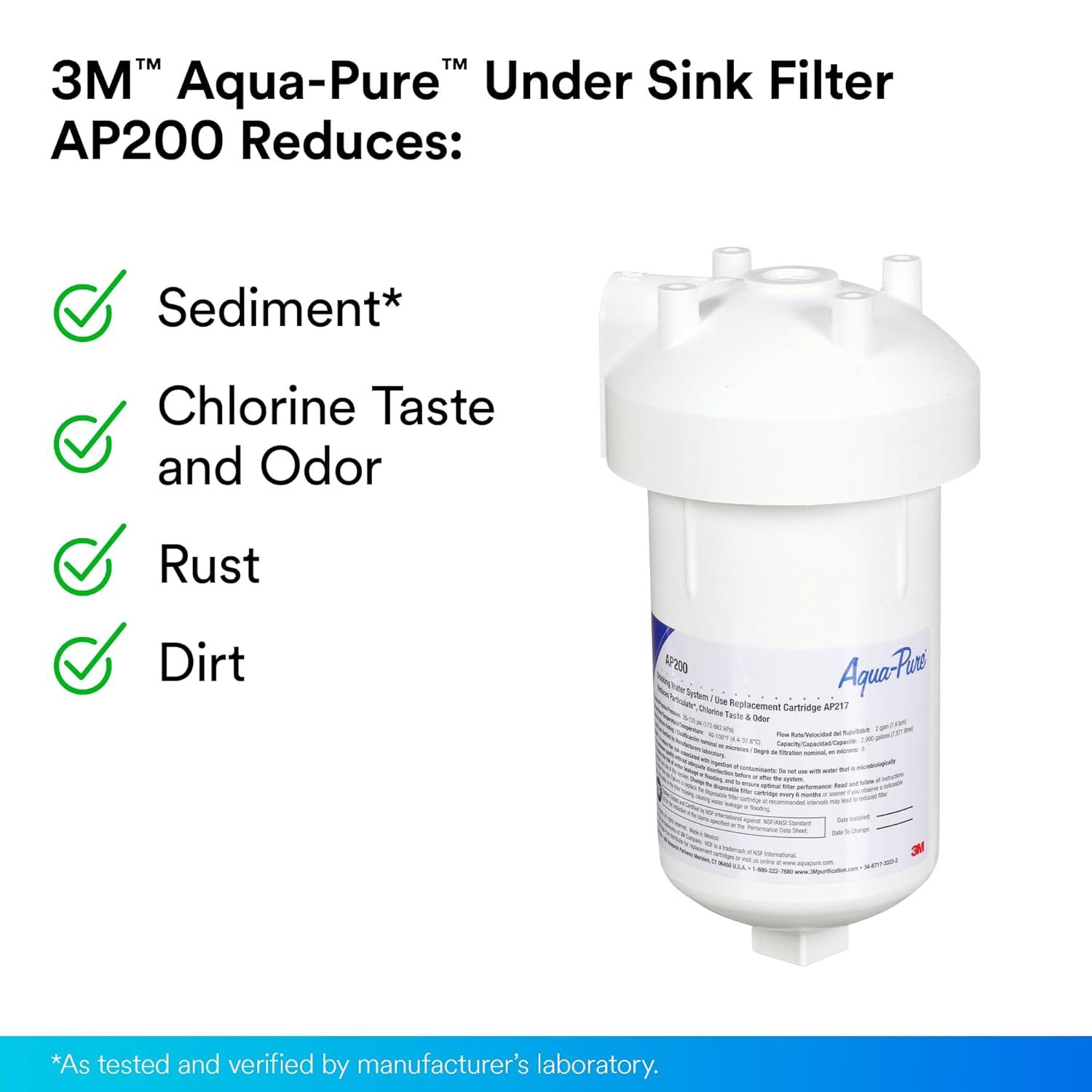 3M Aqua-Pure Under Sink Water Filter System AP200, Full Flow