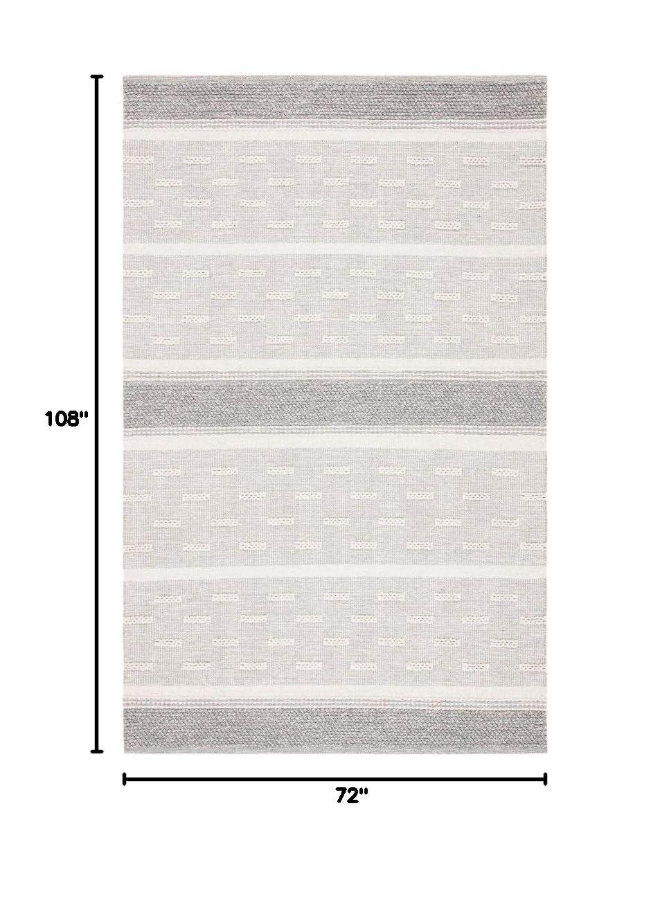 Striped Kilim STK519 Hand Woven Area Rug - Ivory/Grey - 6'x9' - Safavieh.