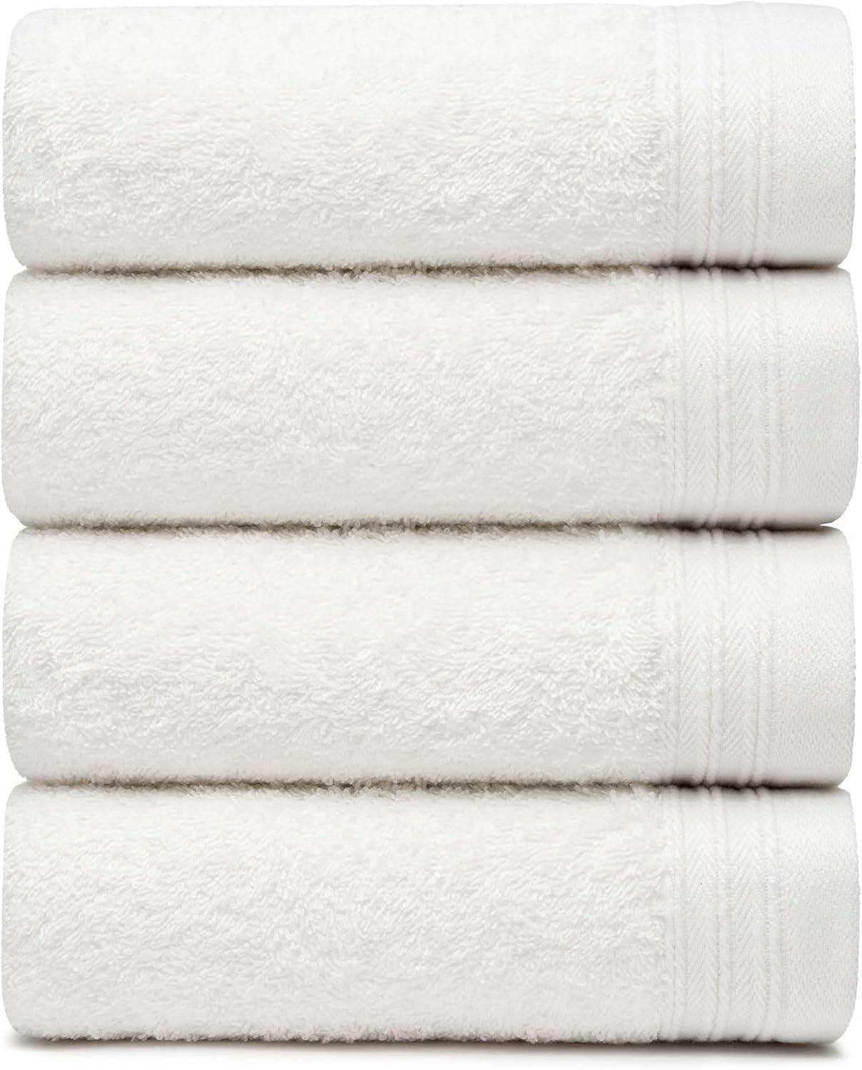 White 100% Cotton Ultra Soft Hand Towels Set of 4