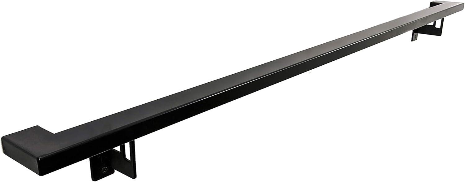 Modern Aluminum Handrail Grab Bar Kit, Adjustable Steel Brackets, Returns to Wall, Powder Coat