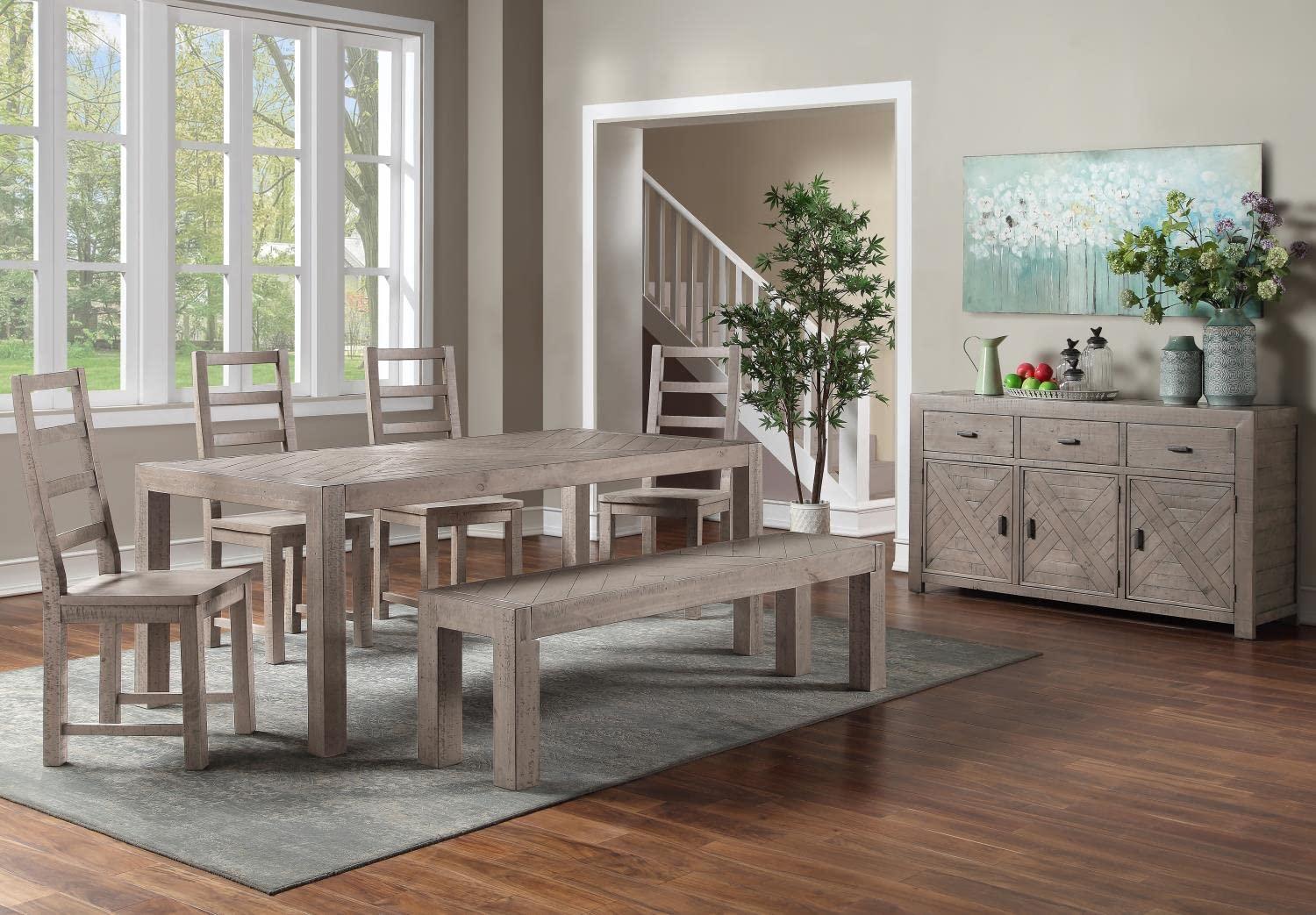 Set of 2 Auckland Side Chairs Weathered Gray - Steve Silver Co.: Wood Frame, Ladder-Back Design, 250lb Capacity