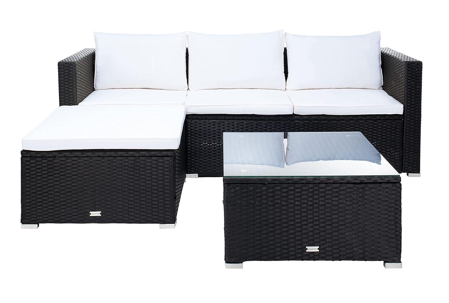 Madalina Living Set - Indoor/Outdoor - PAT7509 - Black/Beige - Safavieh