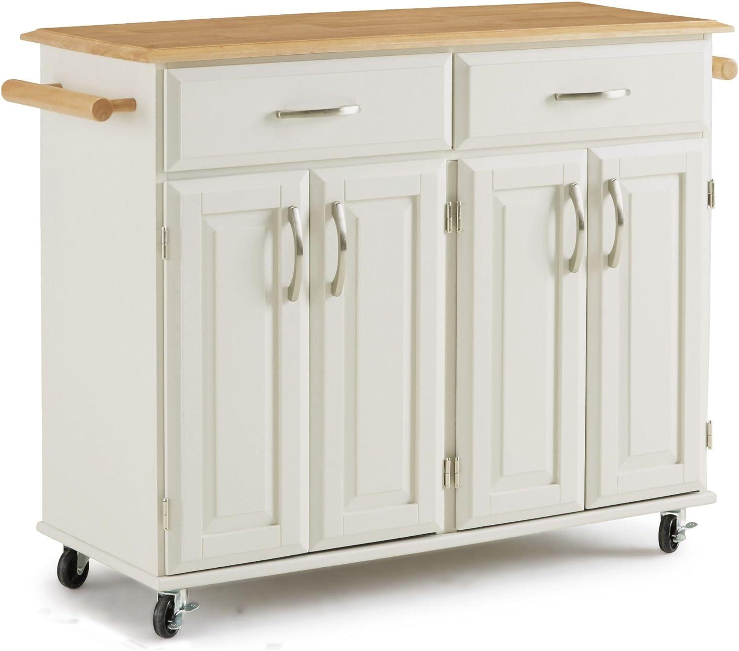 Homestyles Dolly Madison Wood Kitchen Cart in Off White