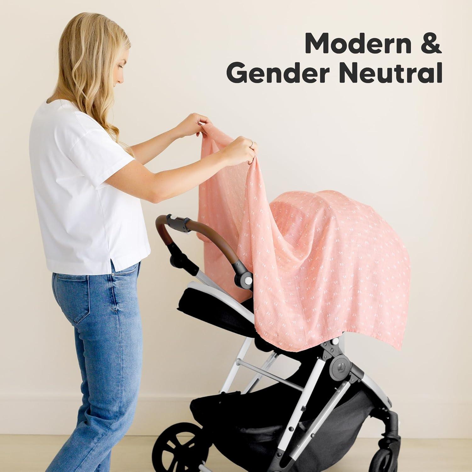 KeaBabies 4pk Muslin Swaddle Blankets for Baby Boys, Girls - Organic Baby Blankets, Swaddles for Newborns (Bloom)