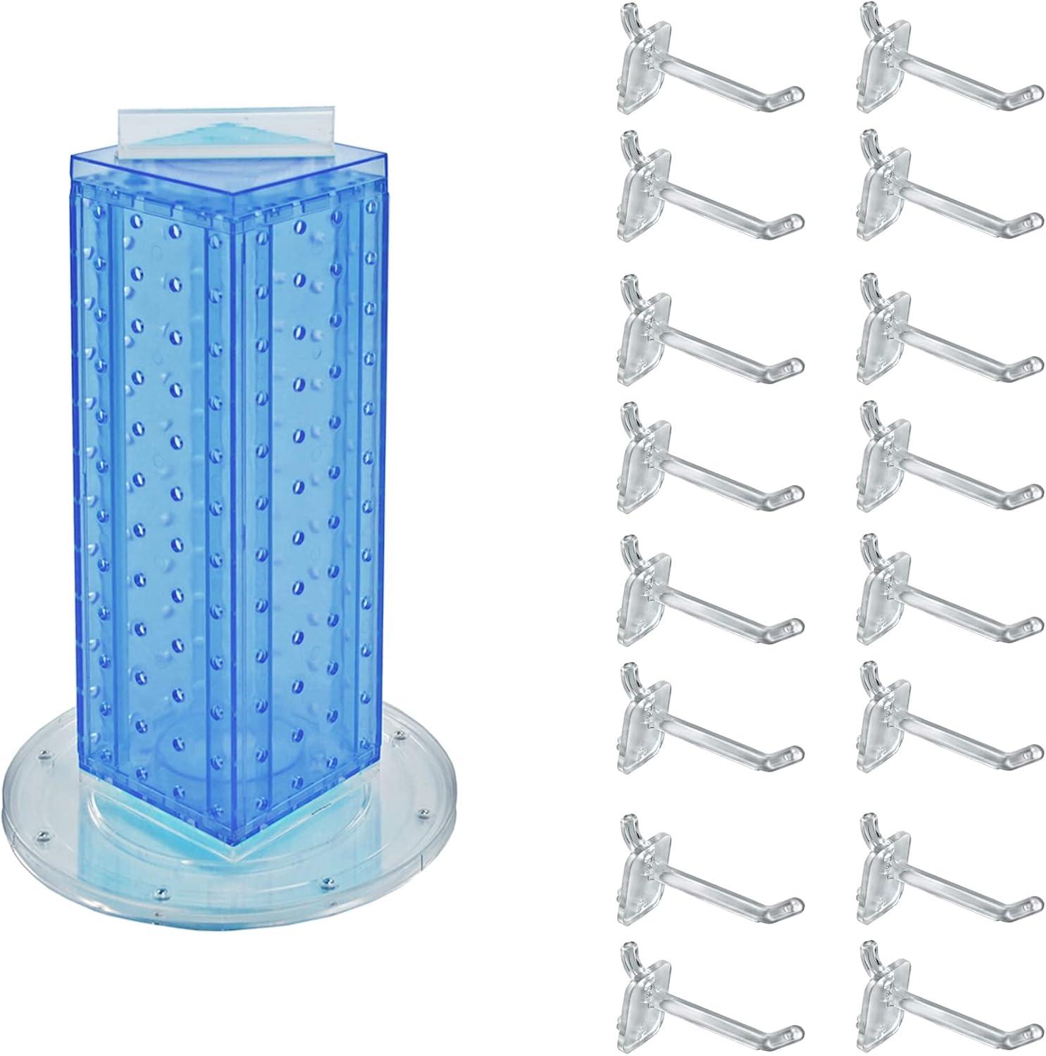 Four-sided 4"W x 12"H Pegboard Tower with Revolving 9" Base