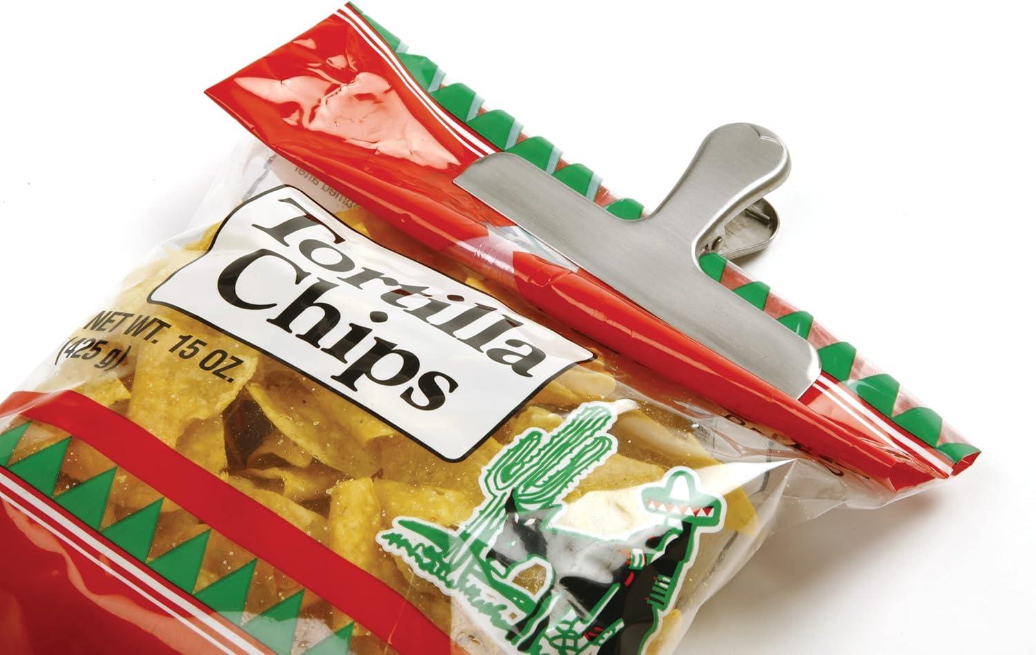 Brushed Stainless Steel Jumbo Airtight Bag Clip