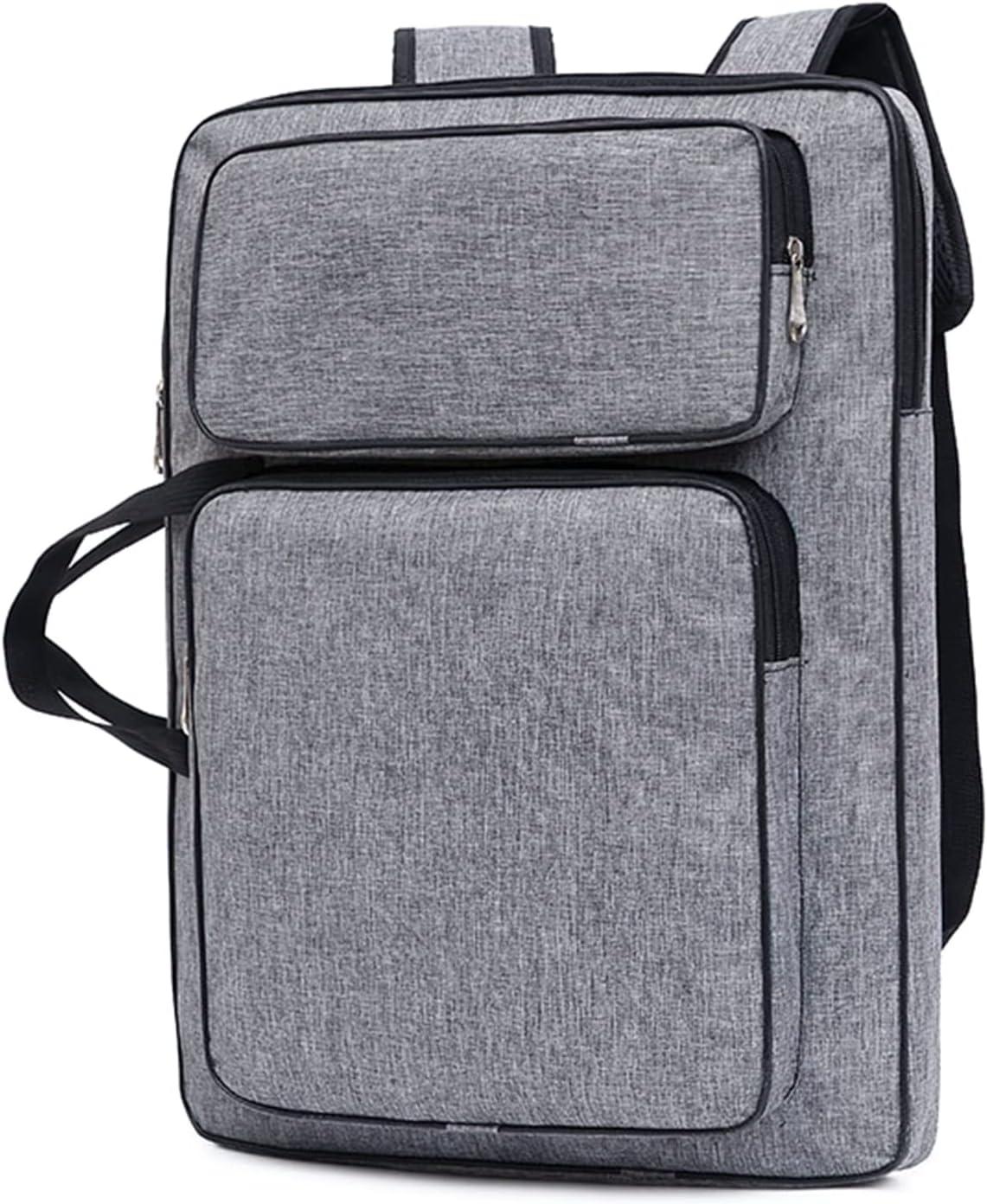 8K Artist Portfolio Carry Backpack Case Versatile Art Bags Waterproof Adjustable Drawing Board Backpack Art Storage Bags for Artworks Painting Drawing Sketching 19.7” x 14.6” x 2.4” (Gray)