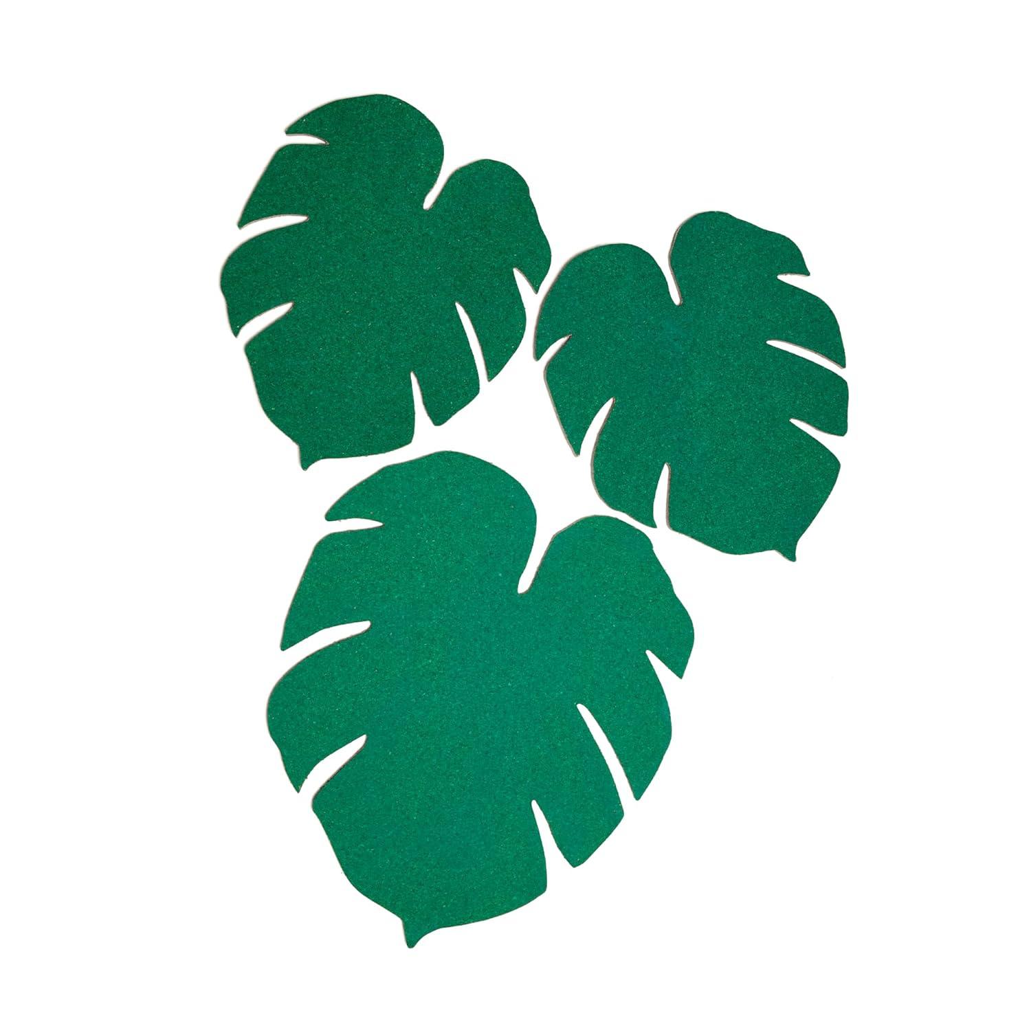 Green Monstera Leaf Cork Bulletin Boards, Set of 3