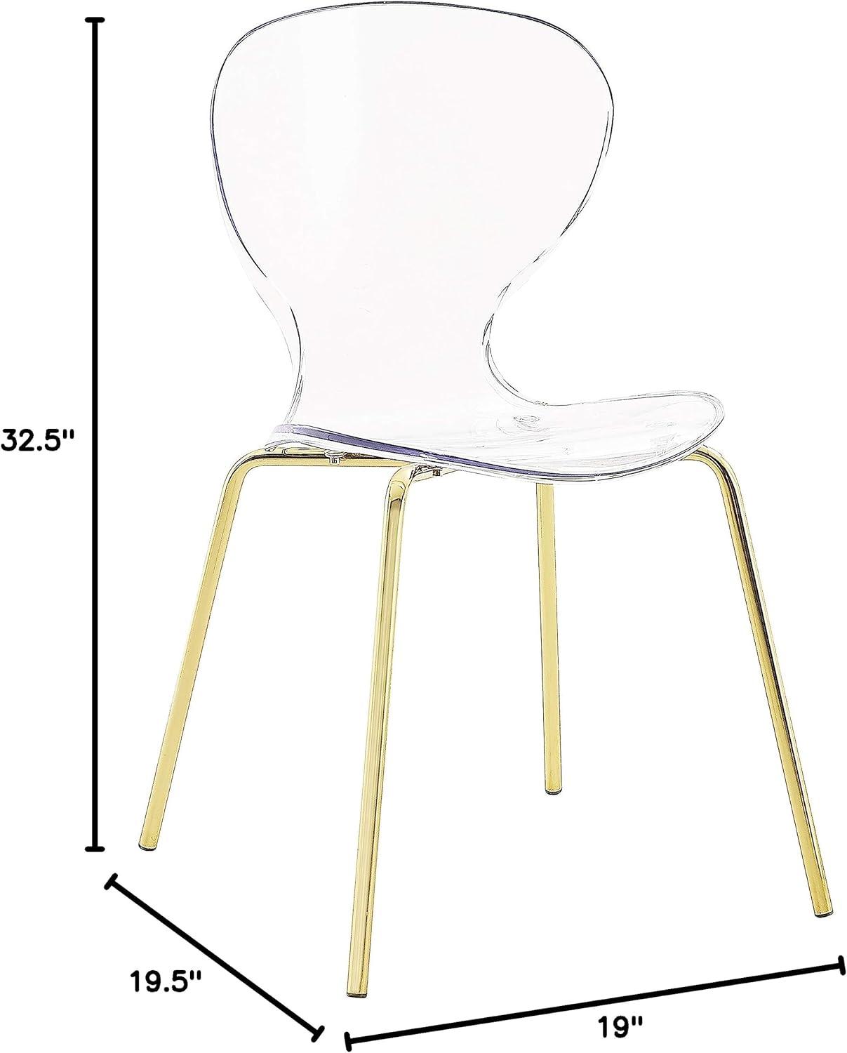 Meridian Furniture Clarion 18"H Metal Dining Chair in Gold (Set of 2)