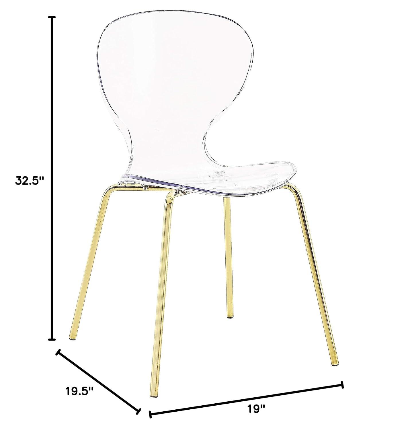 Meridian Furniture Clarion 18"H Metal Dining Chair in Gold (Set of 2)