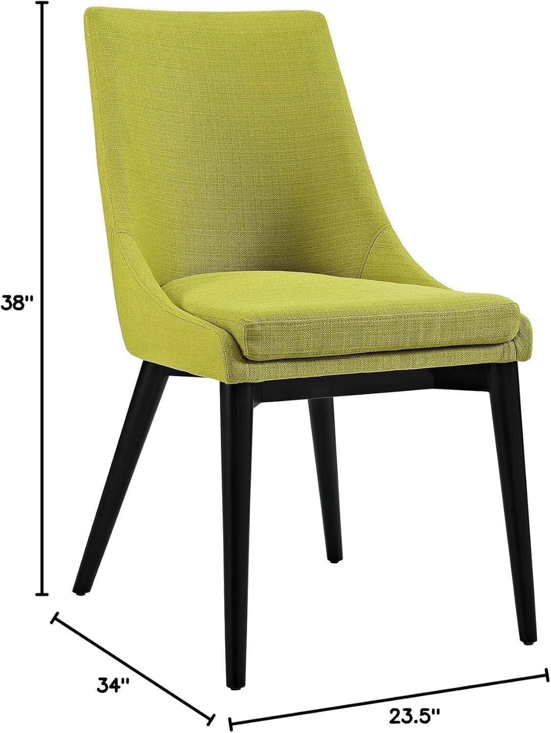 Wheatgrass Upholstered Side Chair with Black Wood Legs