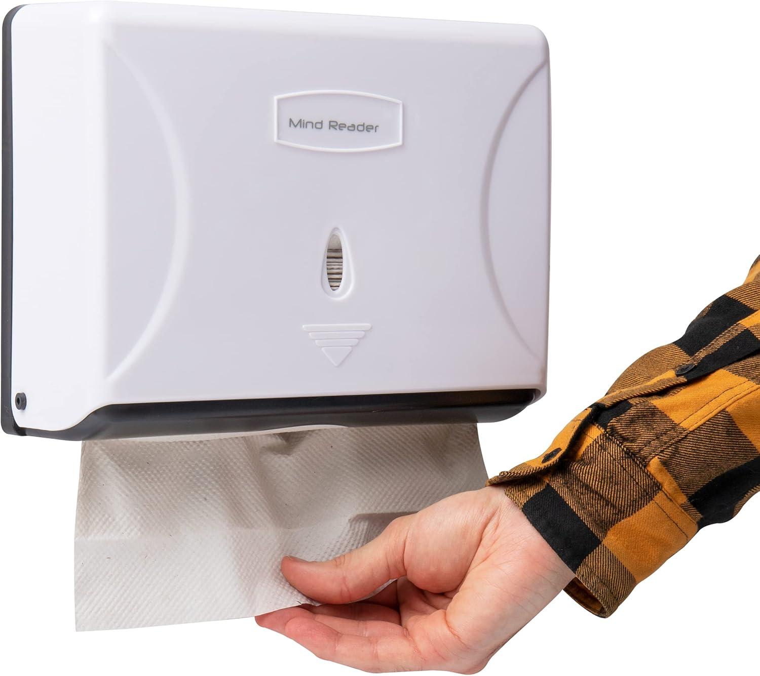 White Wall-Mounted Plastic Multifold Paper Towel Dispenser