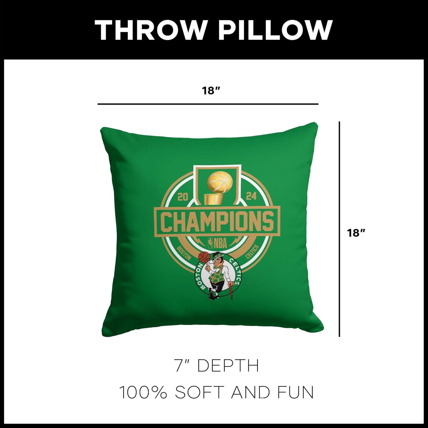 The Northwest Group Boston Celtics 2024 NBA Finals Champions 18" x 18" Two For One Throw Pillow