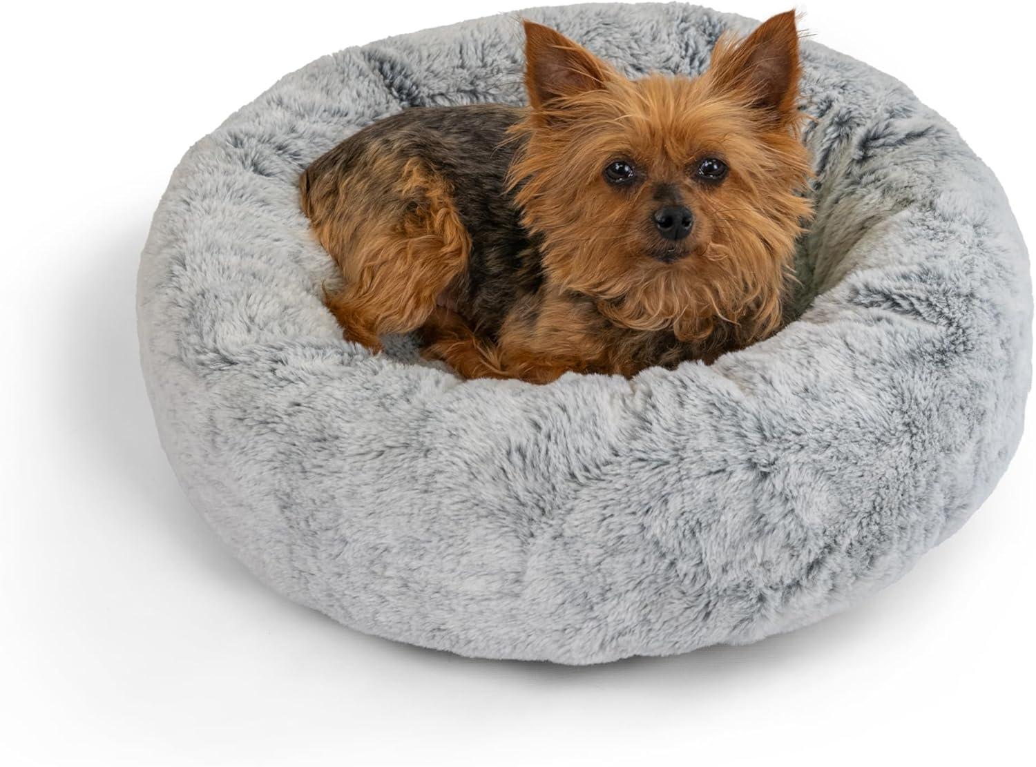 Best Friends By Sheri Best Friends by Sheri SnuggleSoft Faux Fur Memory Foam Calming Donut Bed