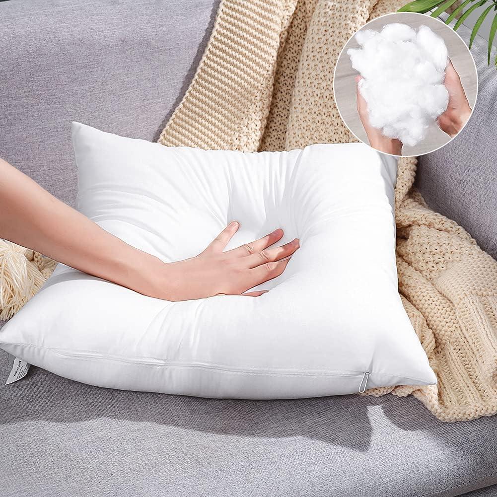 Set of 4 White Polyester 20x20 Throw Pillow Inserts