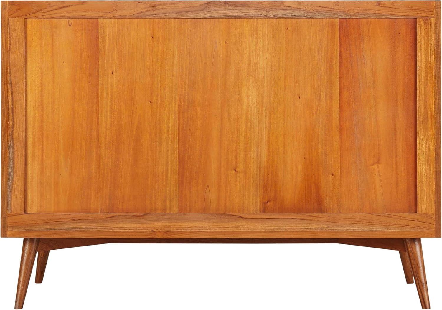 Novak 48" Natural Teak Single Vanity Cabinet with Brass Hardware