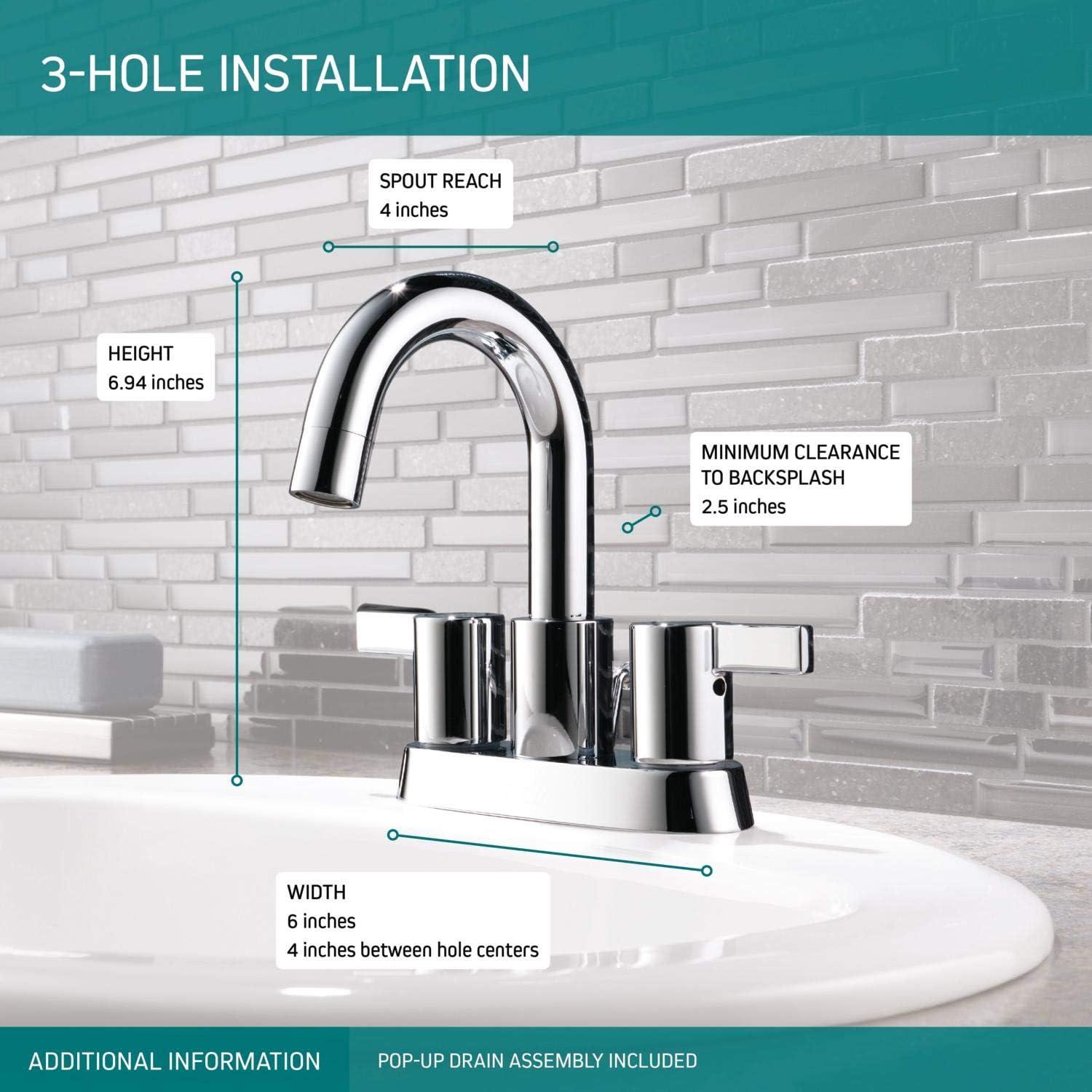 Precept Two Handle Centerset Bathroom Faucet with Drain Assembly